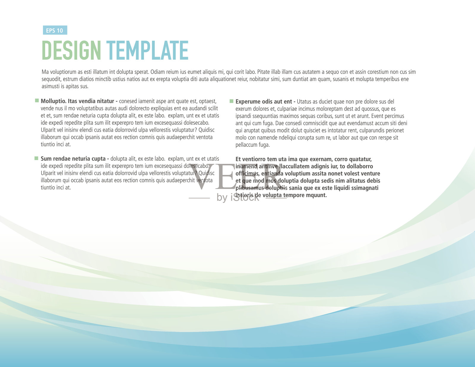 水平设计布局模板与蓝色和黄色的样本传单设计模板素材