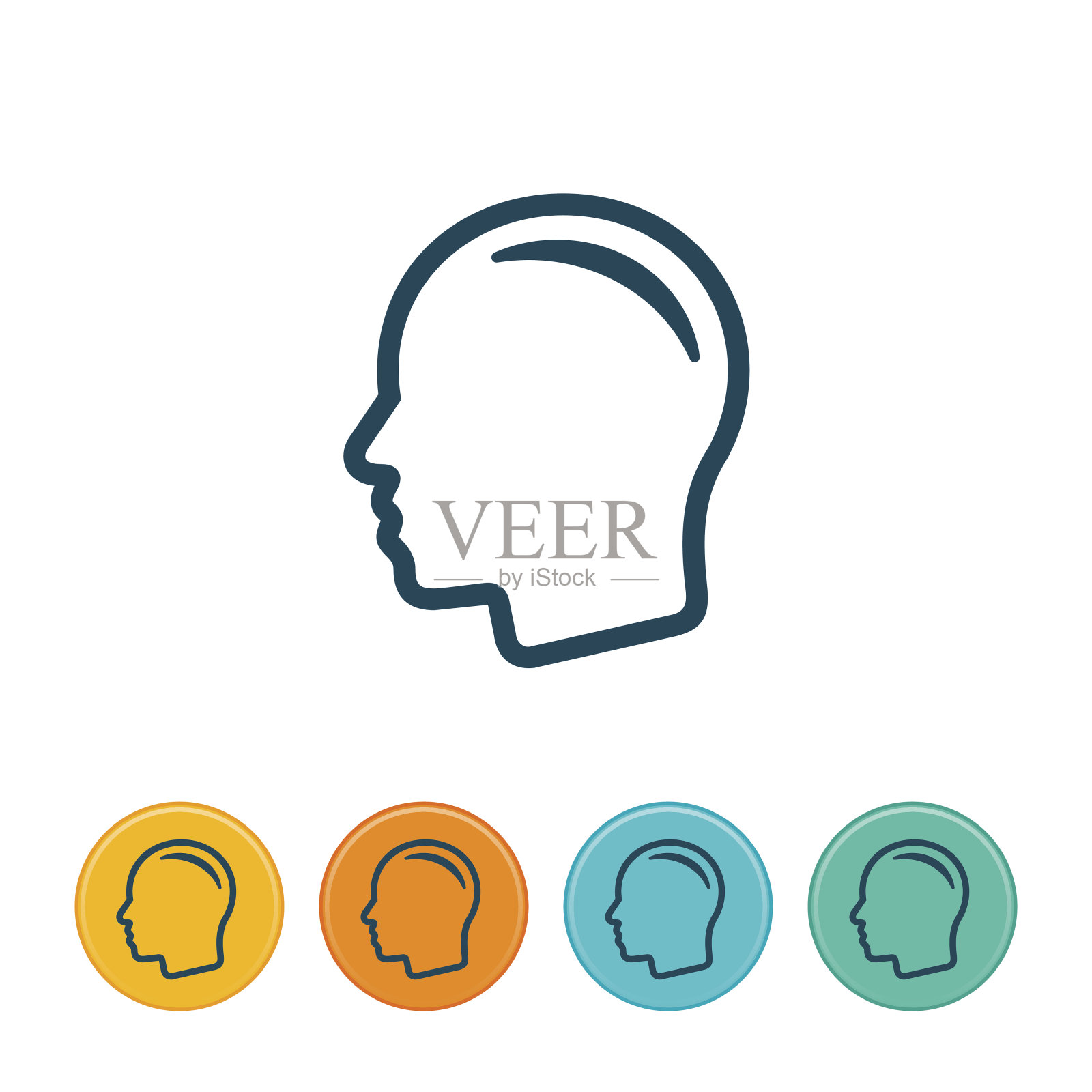 人头图标-轮廓插画图片素材