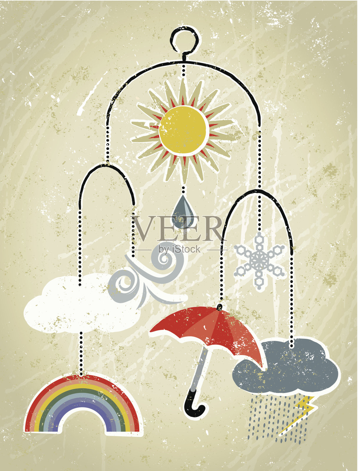 天气移动雕塑插画图片素材