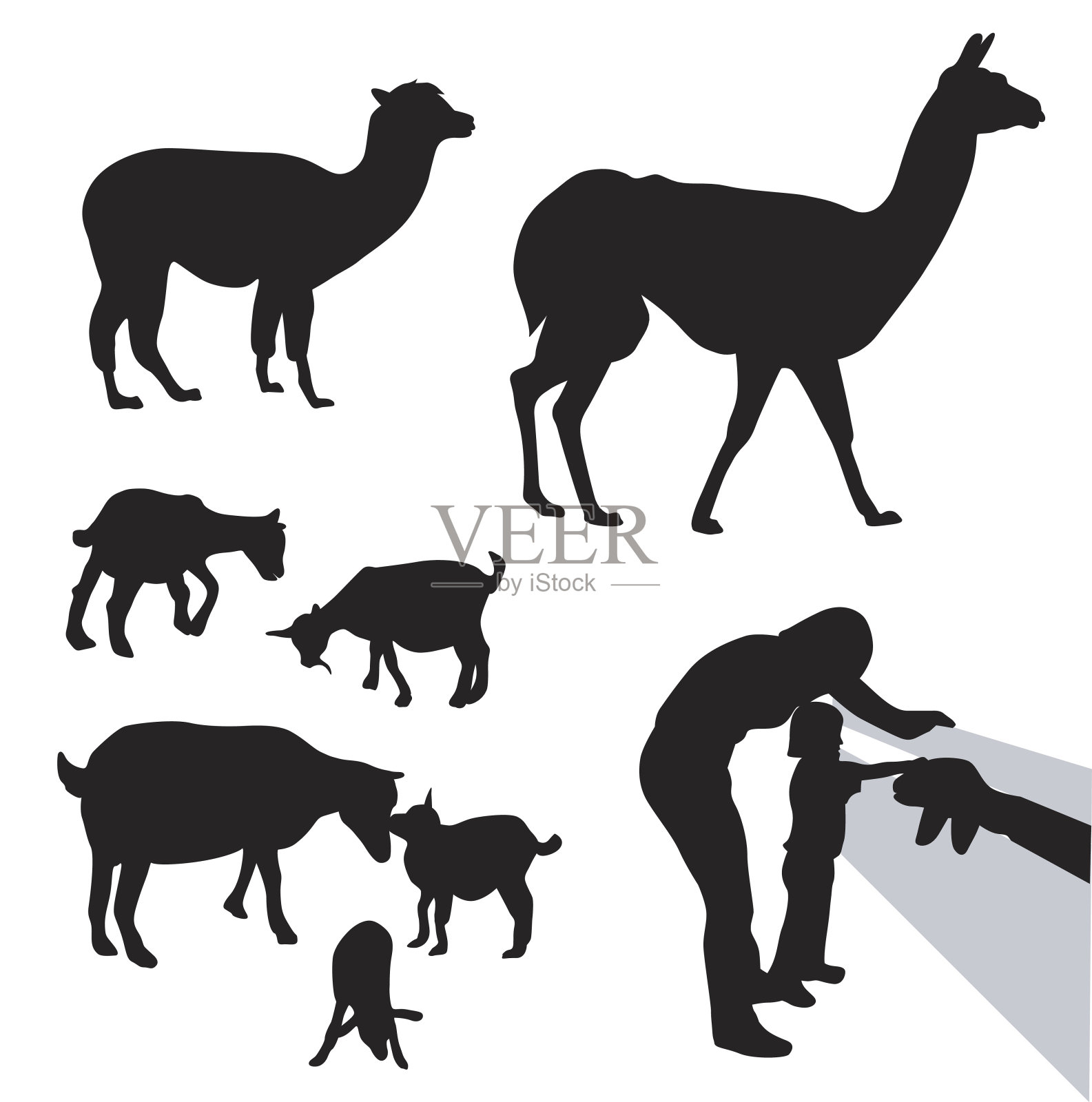 儿童爱畜动物园插画图片素材