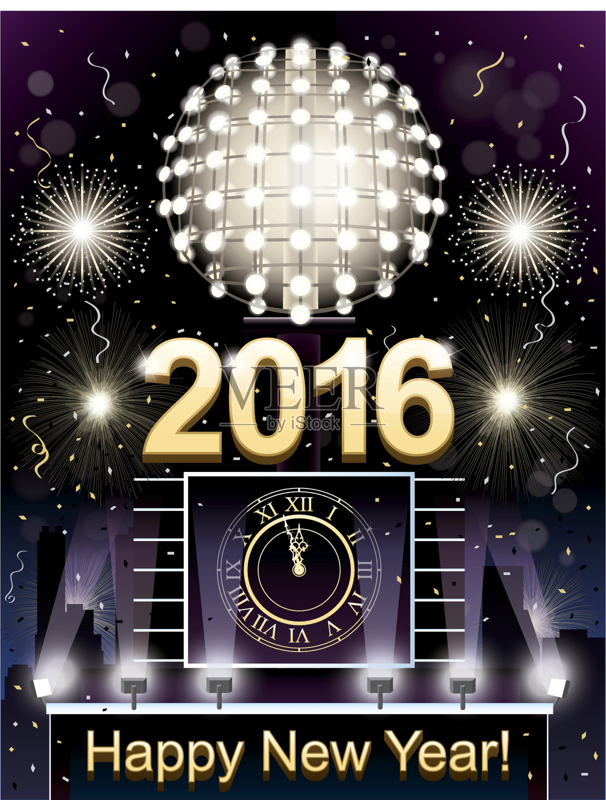 2016年除夕插画图片素材