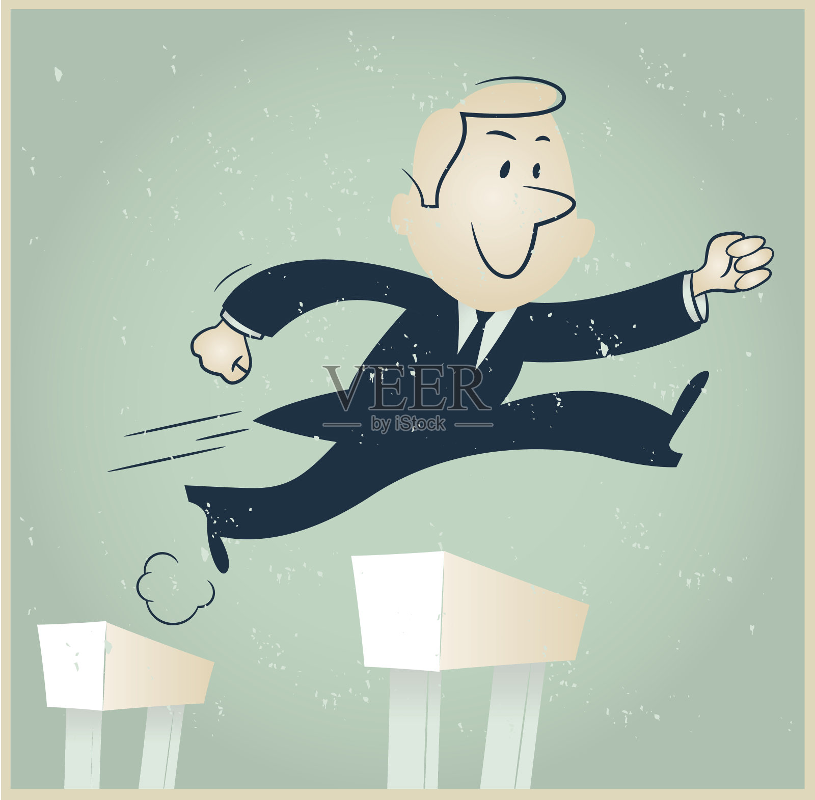 商人克服逆境插画图片素材