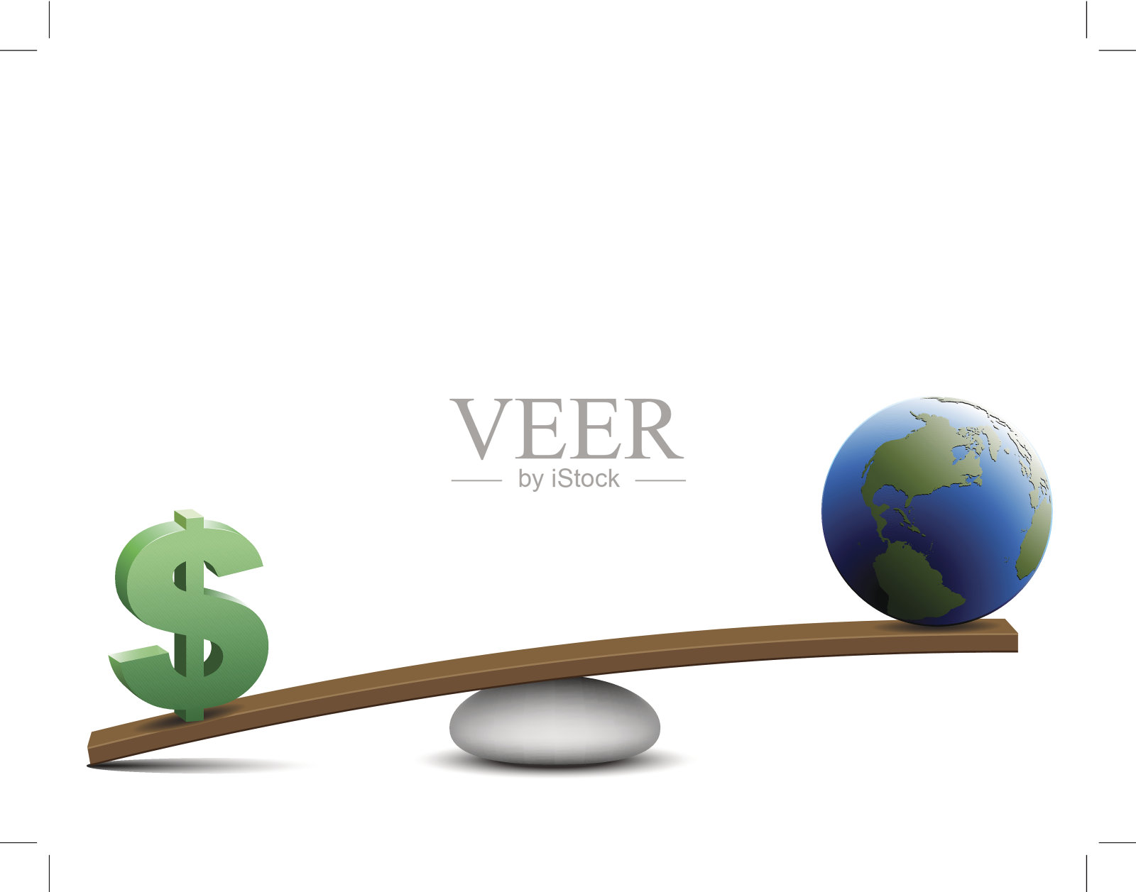 美元和地球插画图片素材