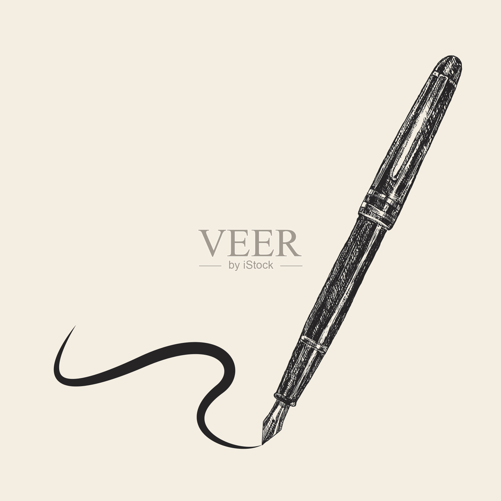 素描钢笔插画图片素材