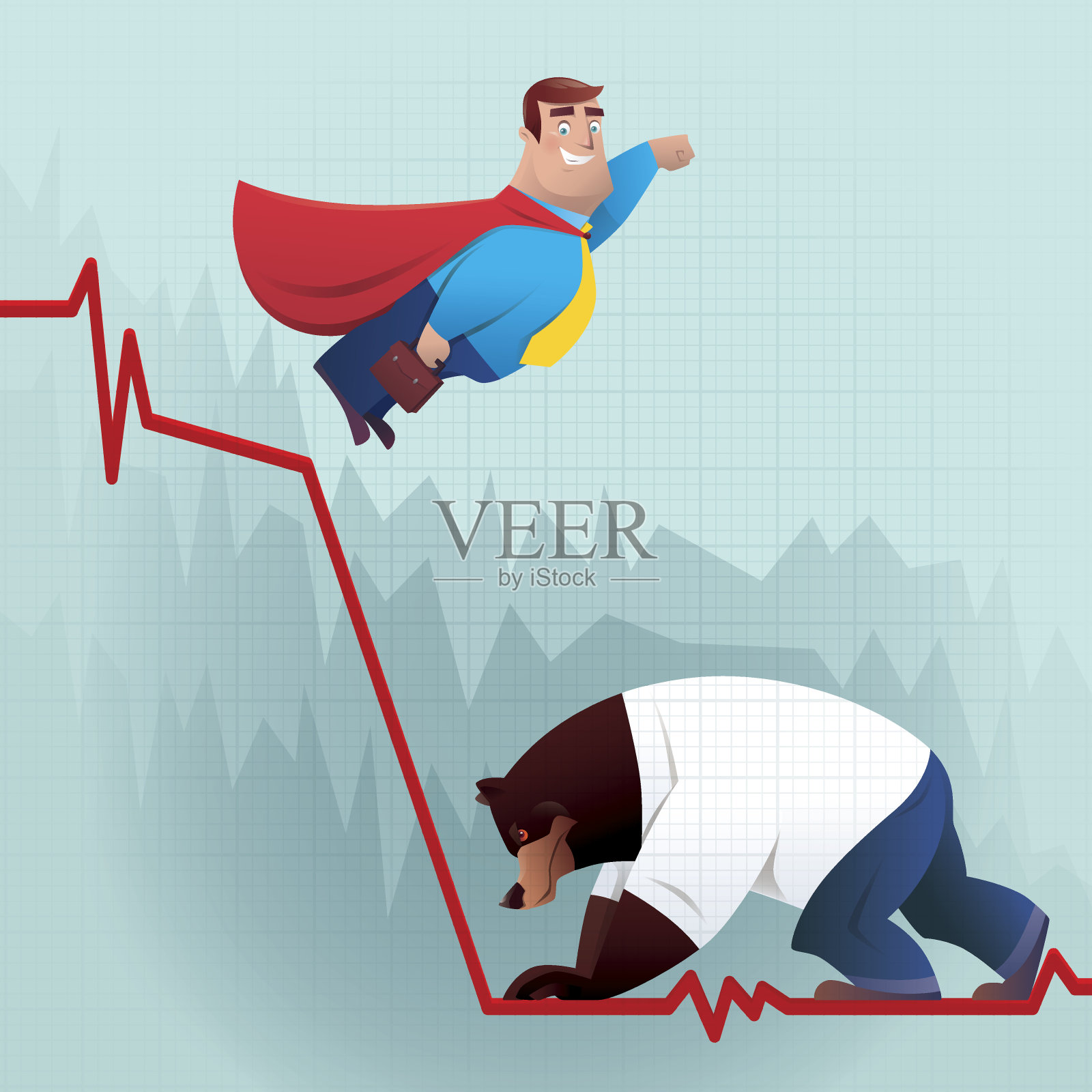 熊市插画图片素材