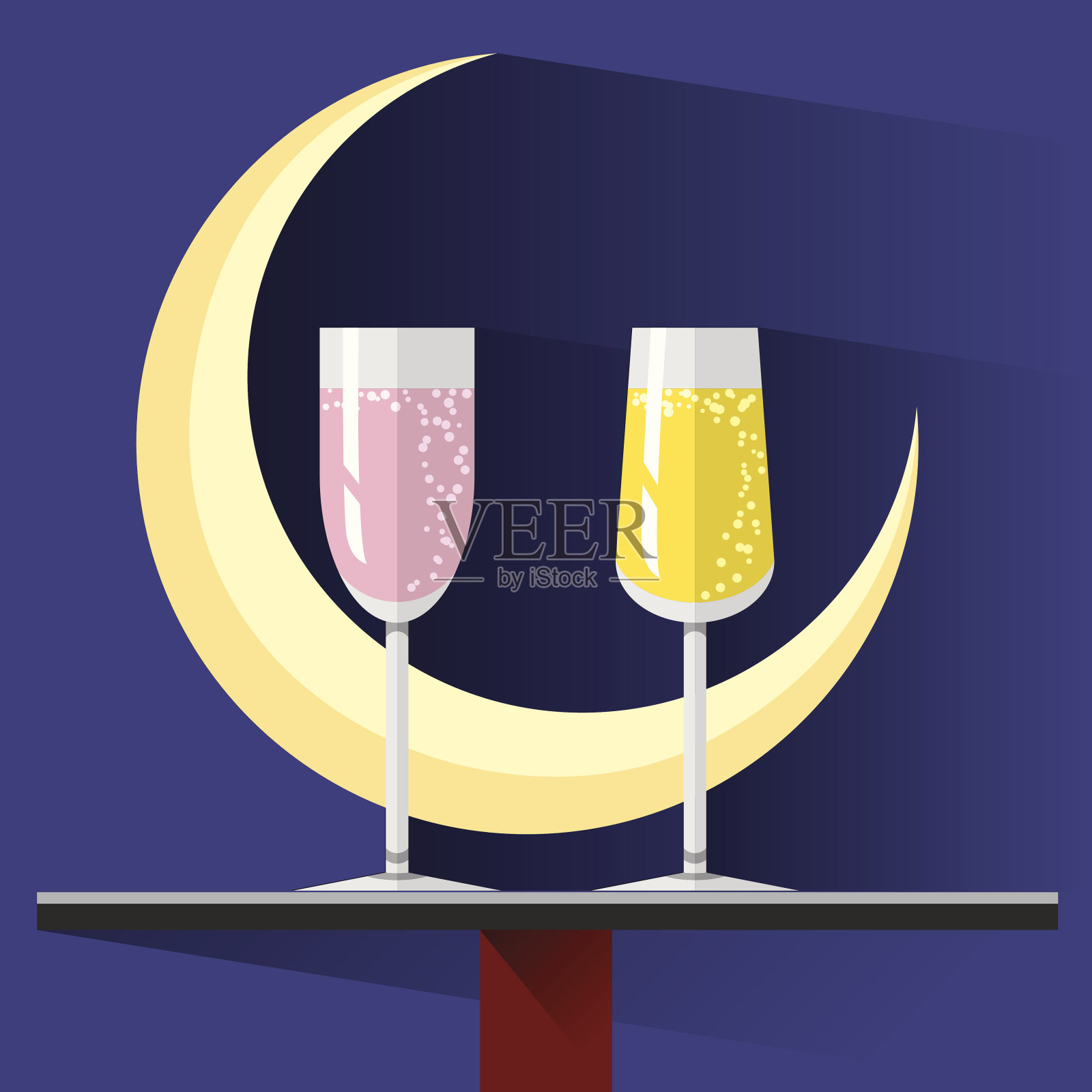 Shampagne玻璃插画图片素材