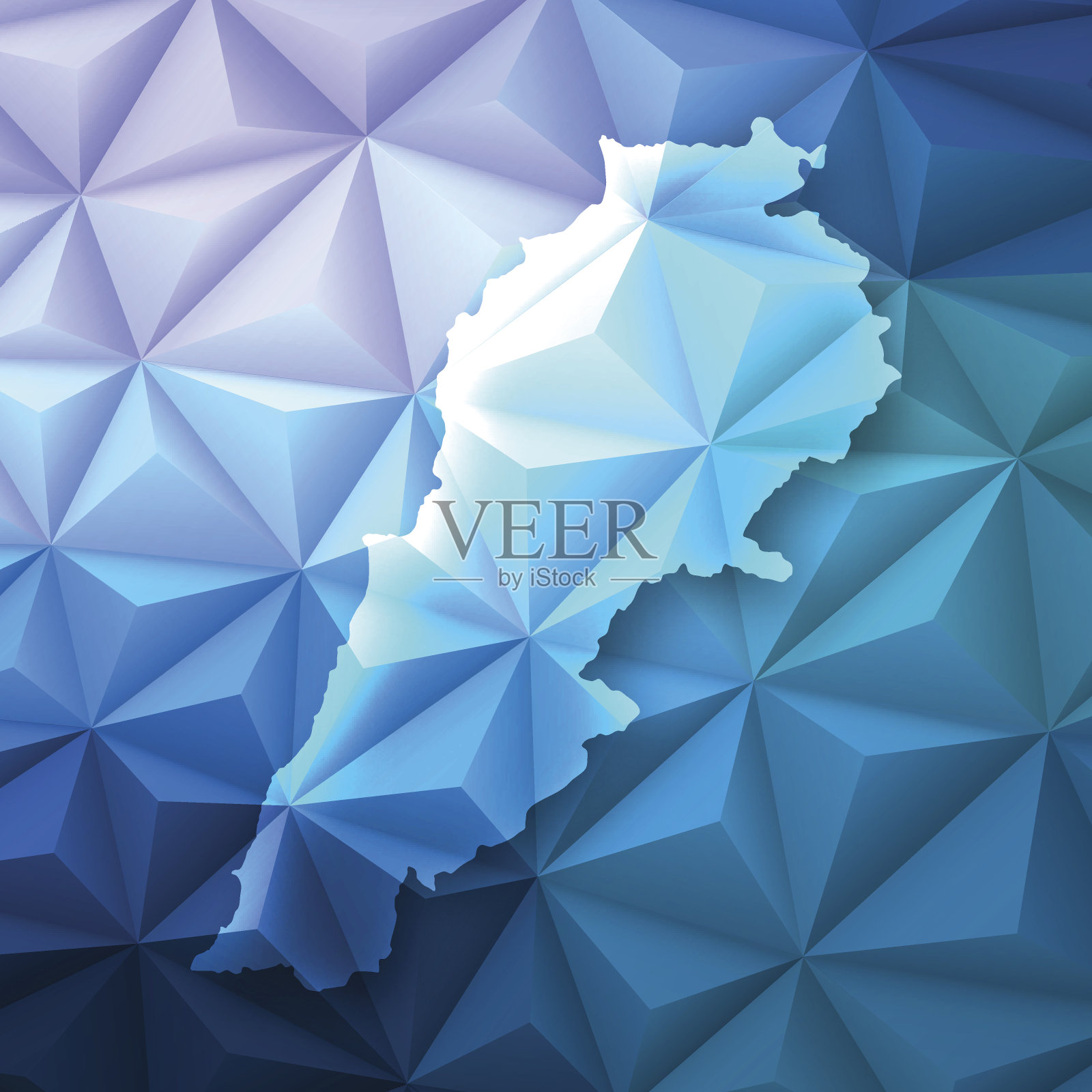 黎巴嫩抽象多边形背景-低多边形，几何插画图片素材