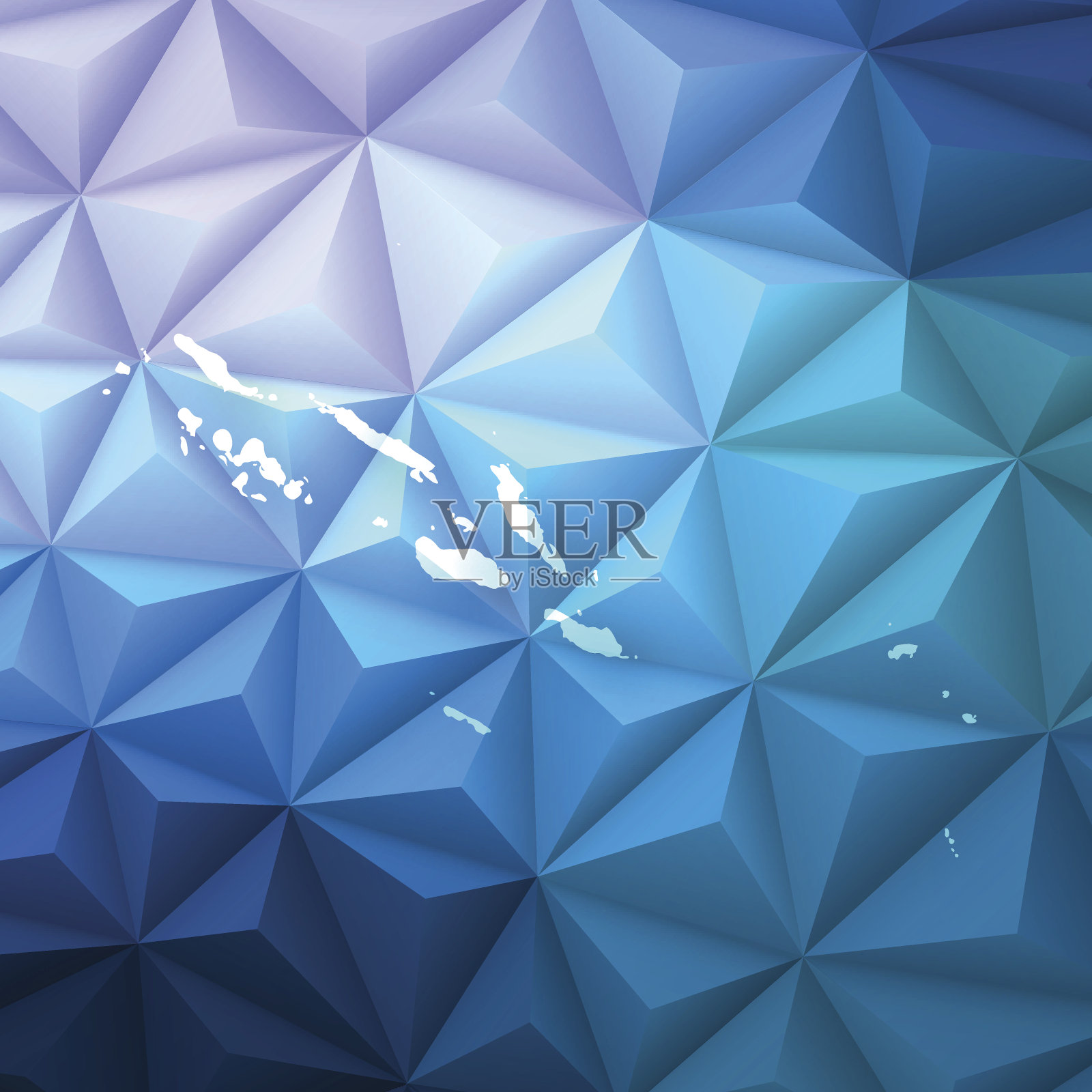 抽象多边形背景上的所罗门群岛-低多边形，几何插画图片素材