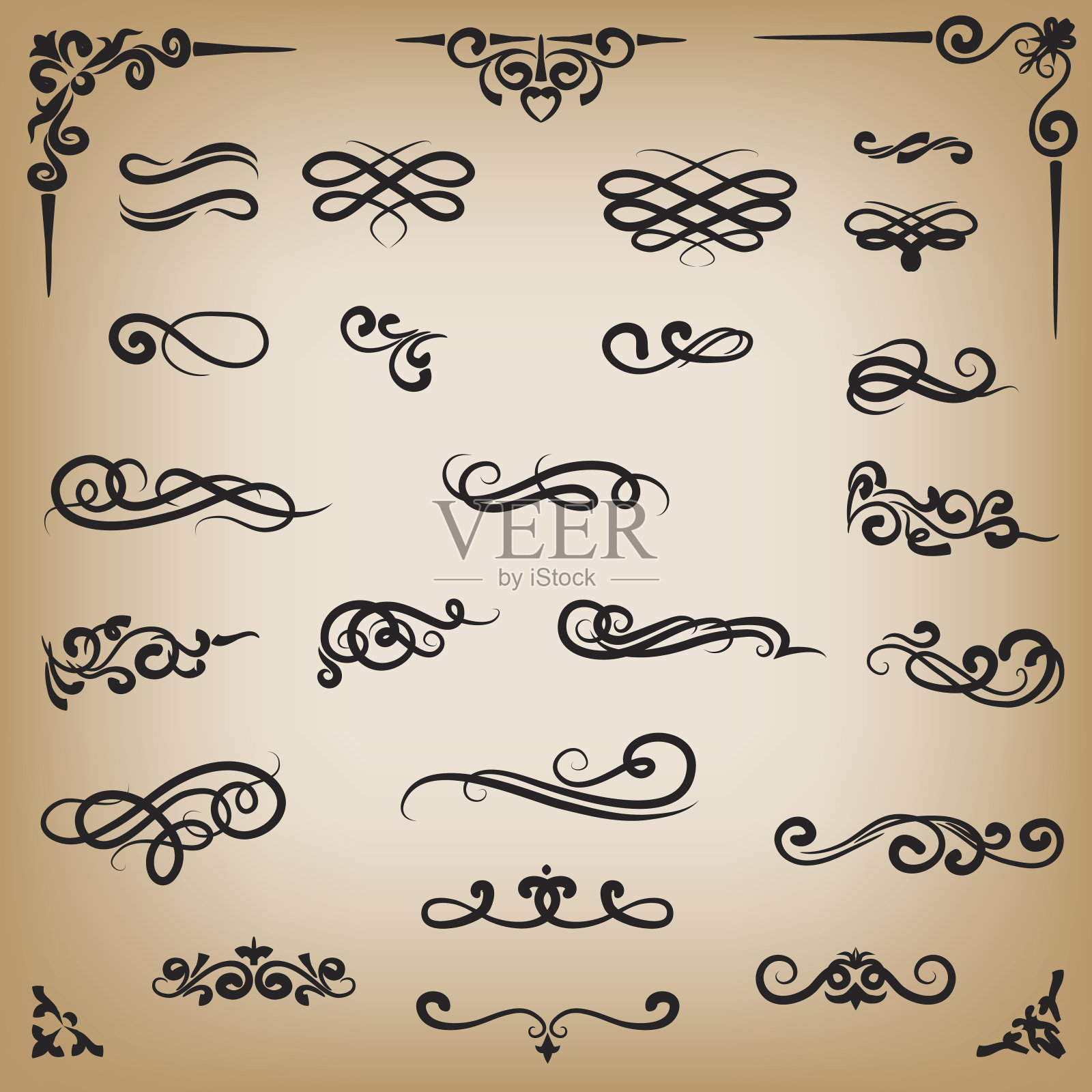 装饰性的漩涡插画图片素材