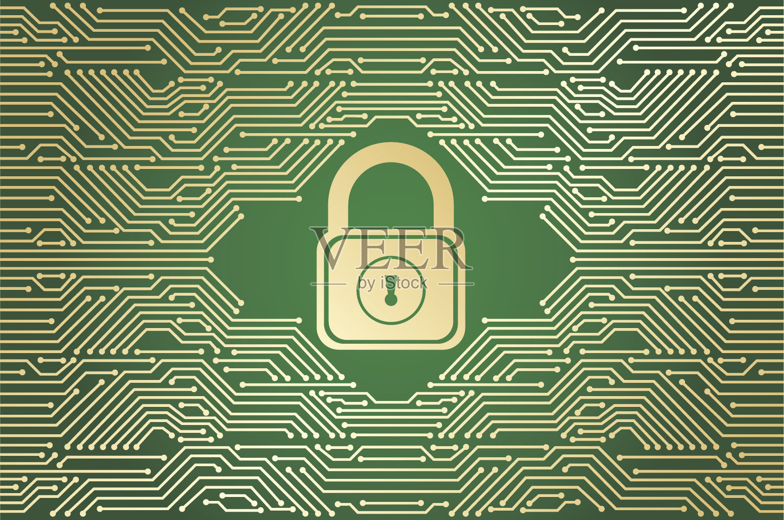 挂锁的电路插画图片素材