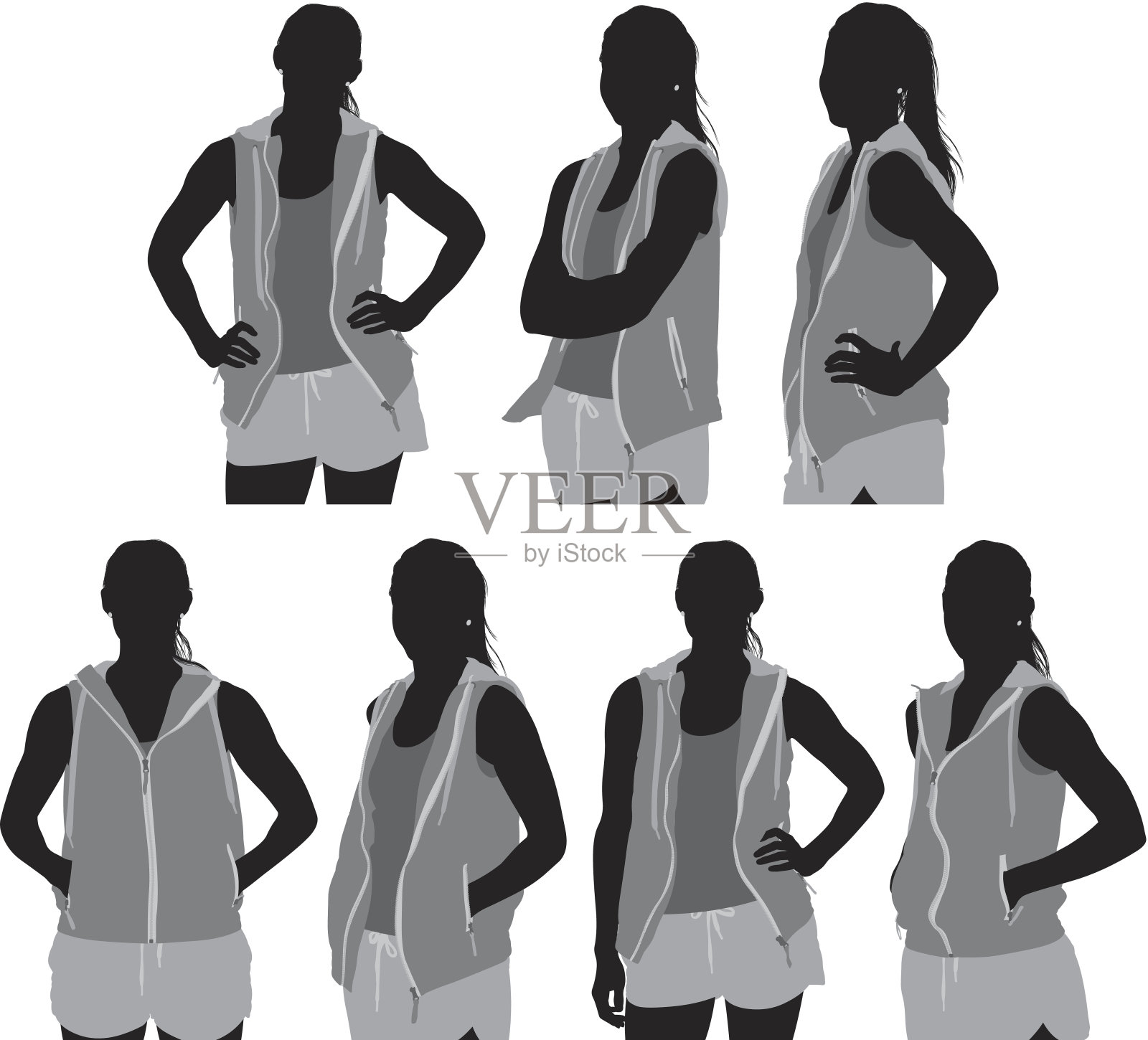 体育女子站在插画图片素材