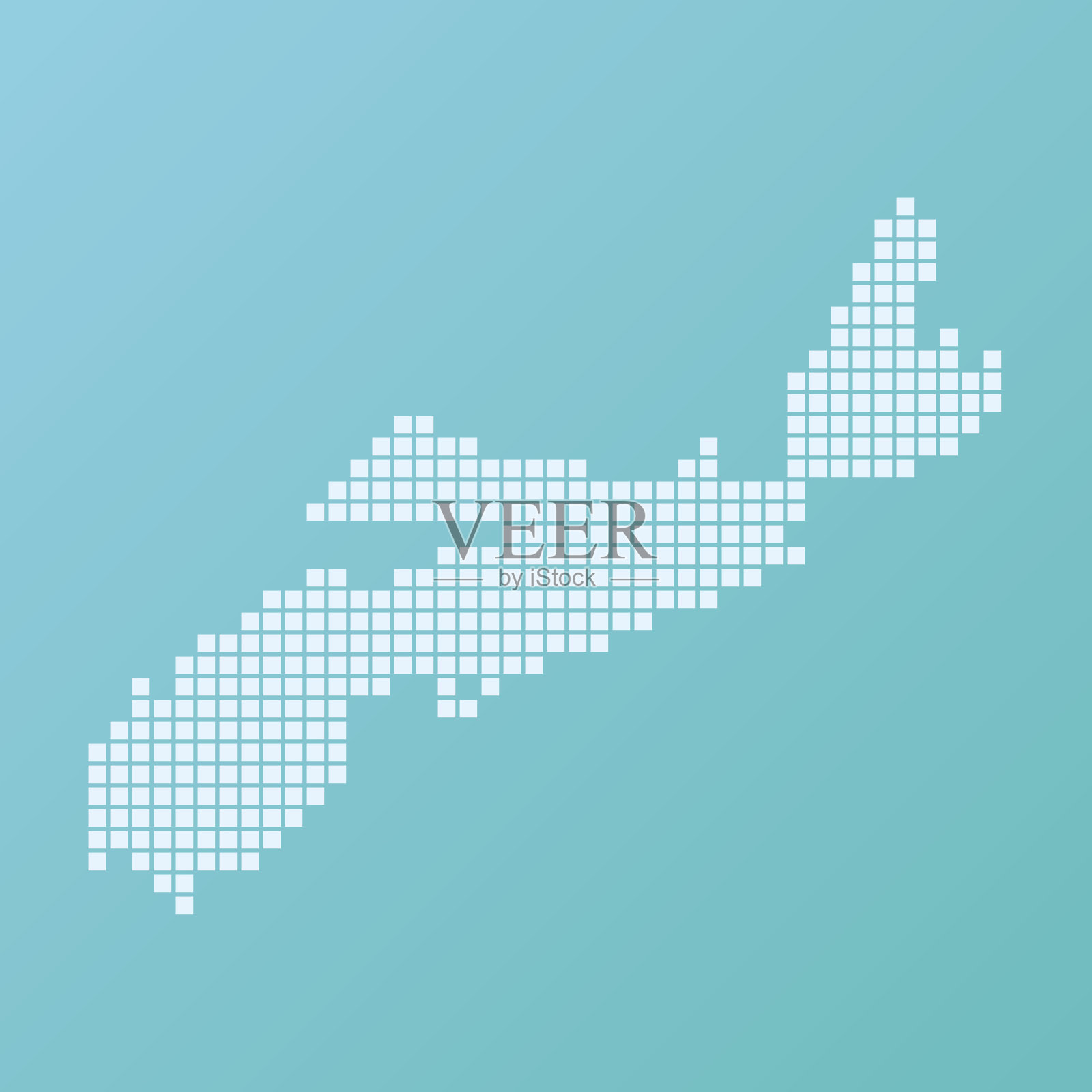 新斯科舍省地图基本方形图案绿松石插画图片素材