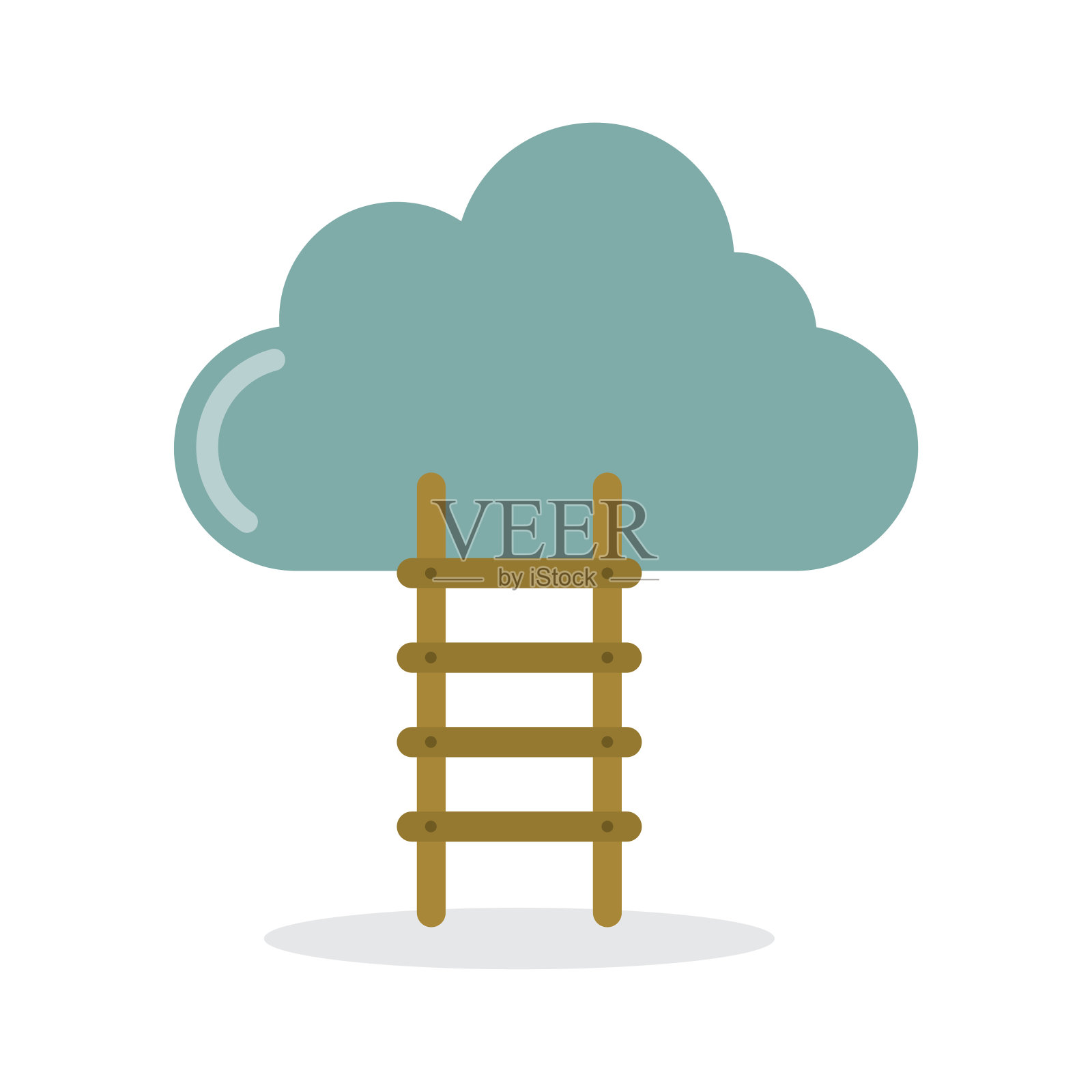 云和楼梯图标矢量插画图片素材