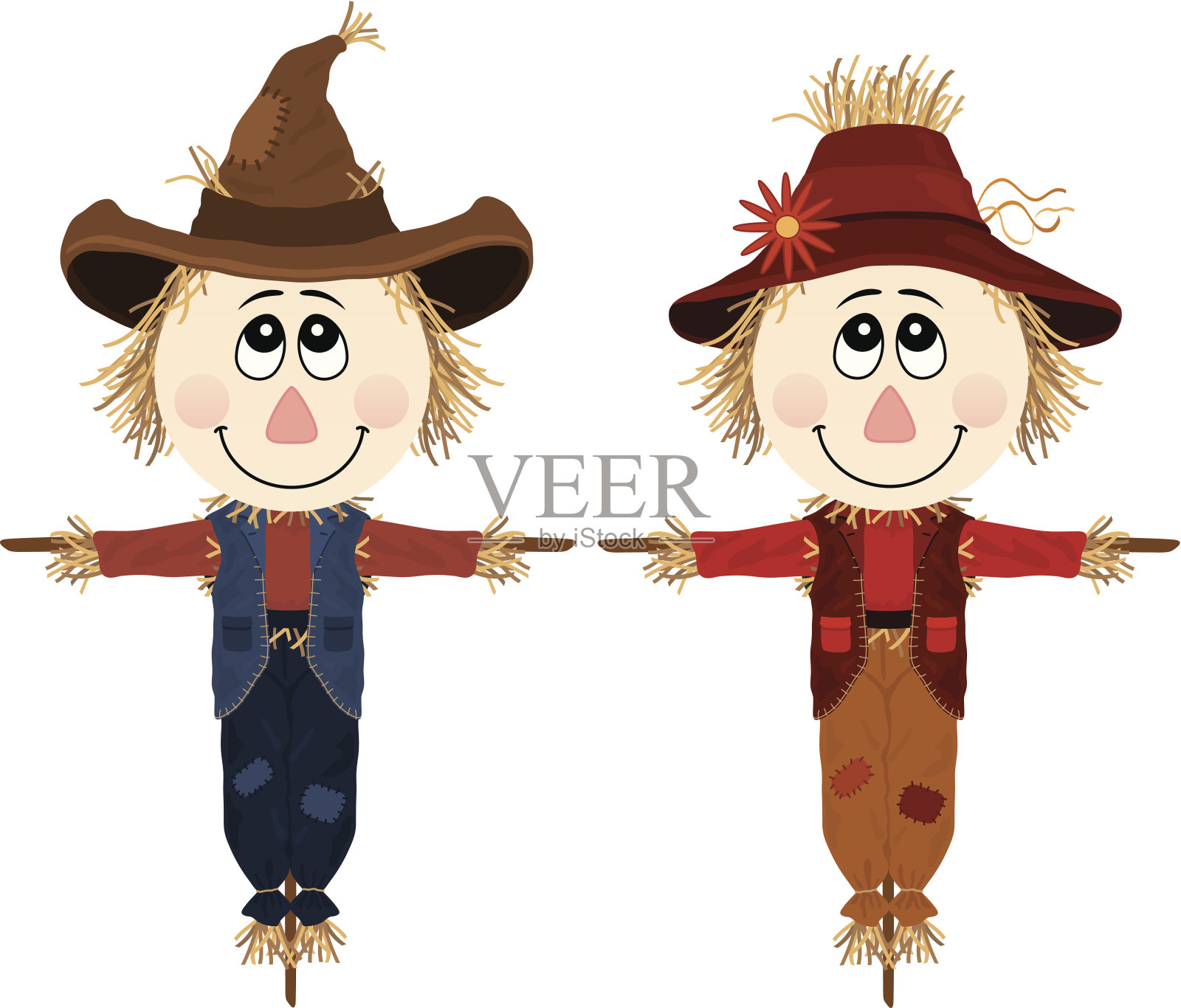 稻草人插画图片素材