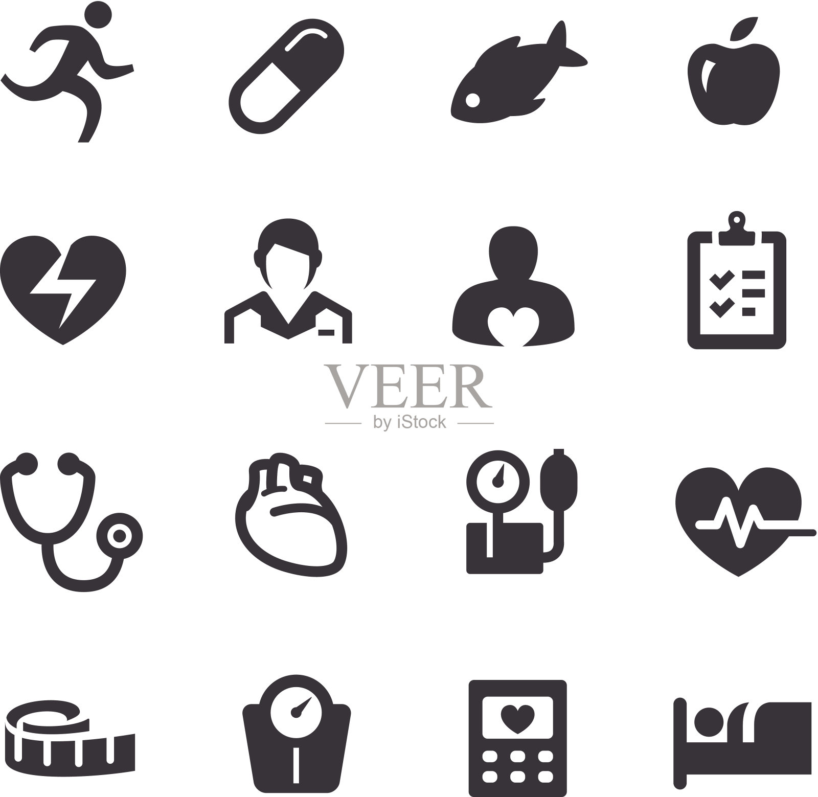 心脏病学图标-顶点系列图标素材