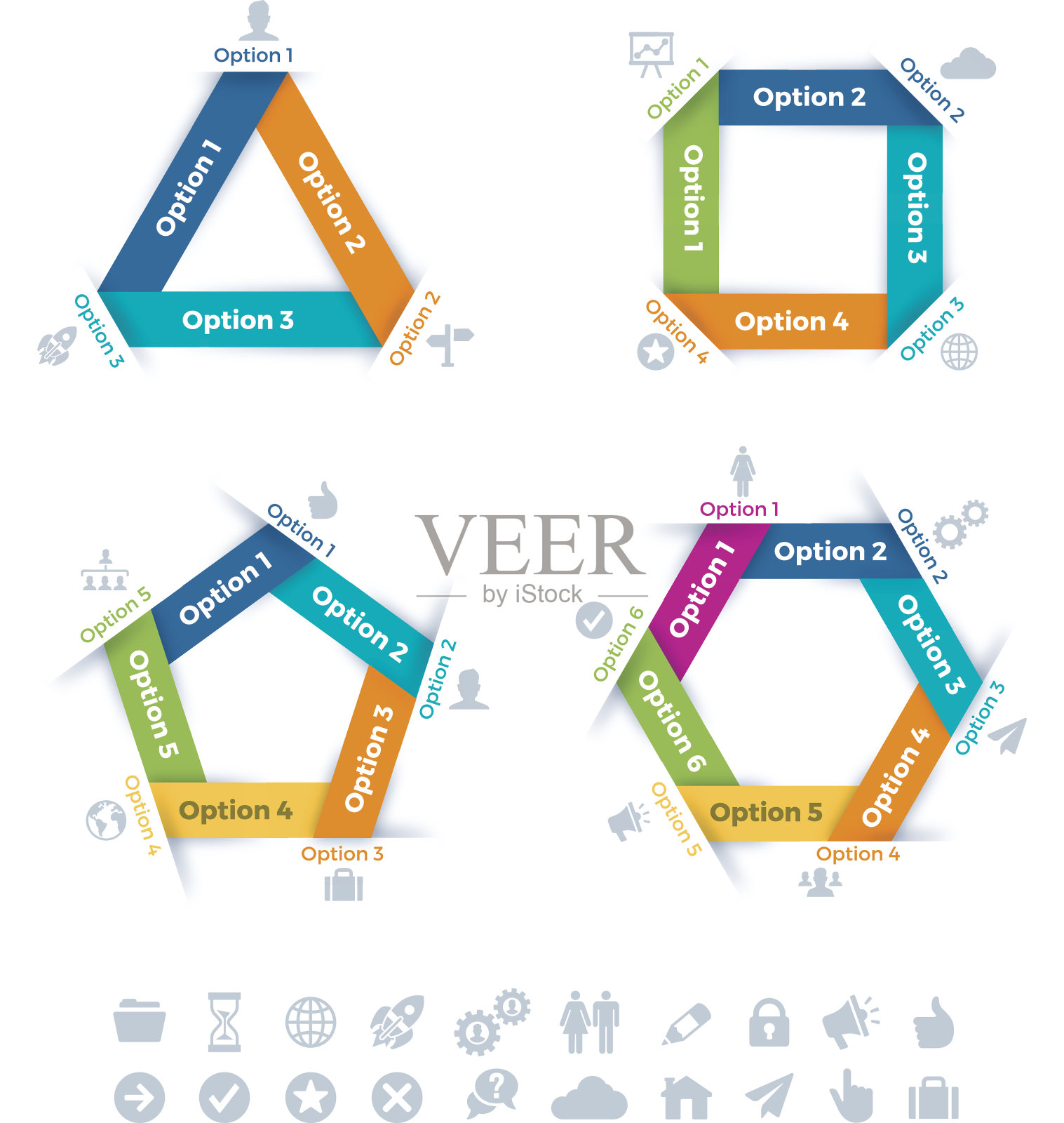 平面设计连接信息图符号插画图片素材