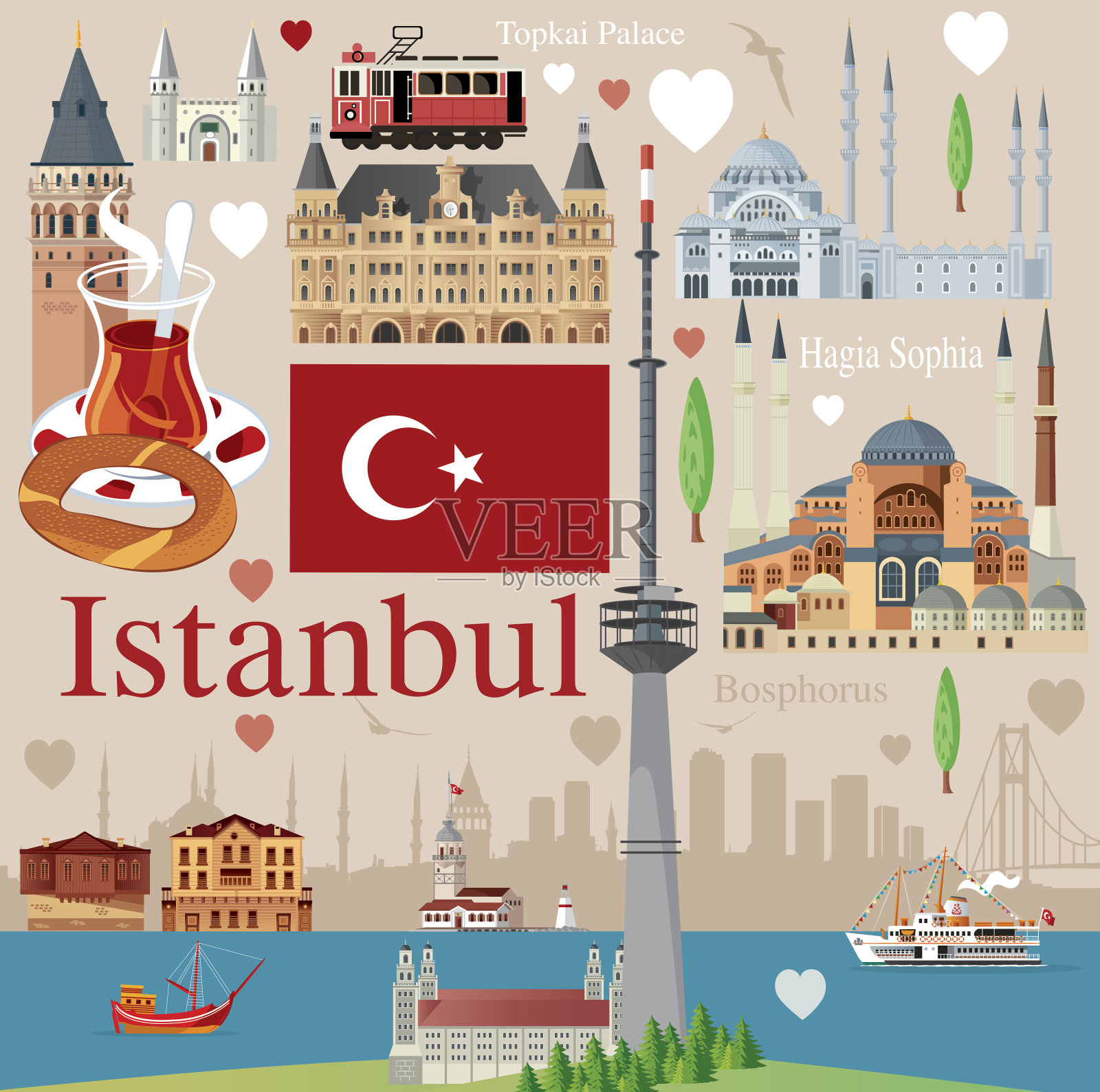 伊斯坦布尔插画图片素材