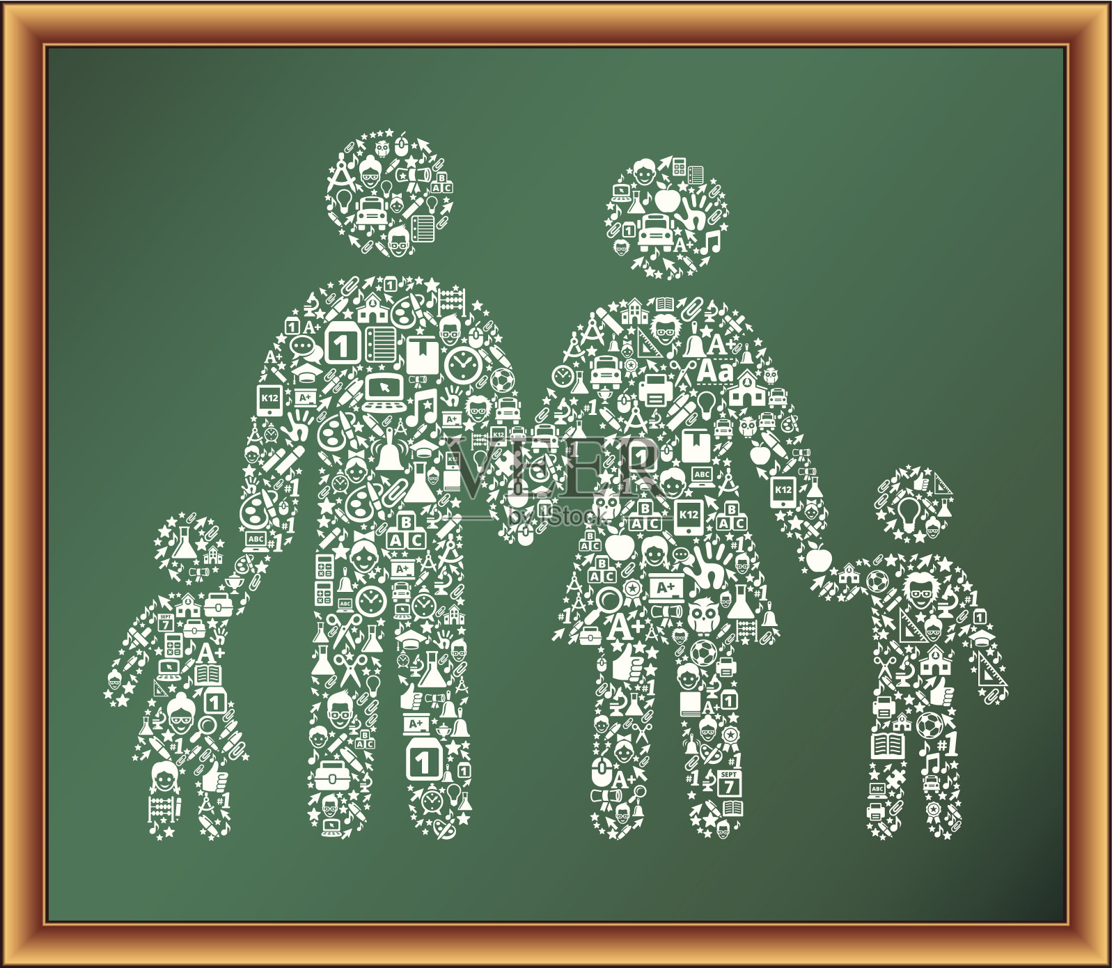 家庭教育版税免费矢量图形黑板插画图片素材