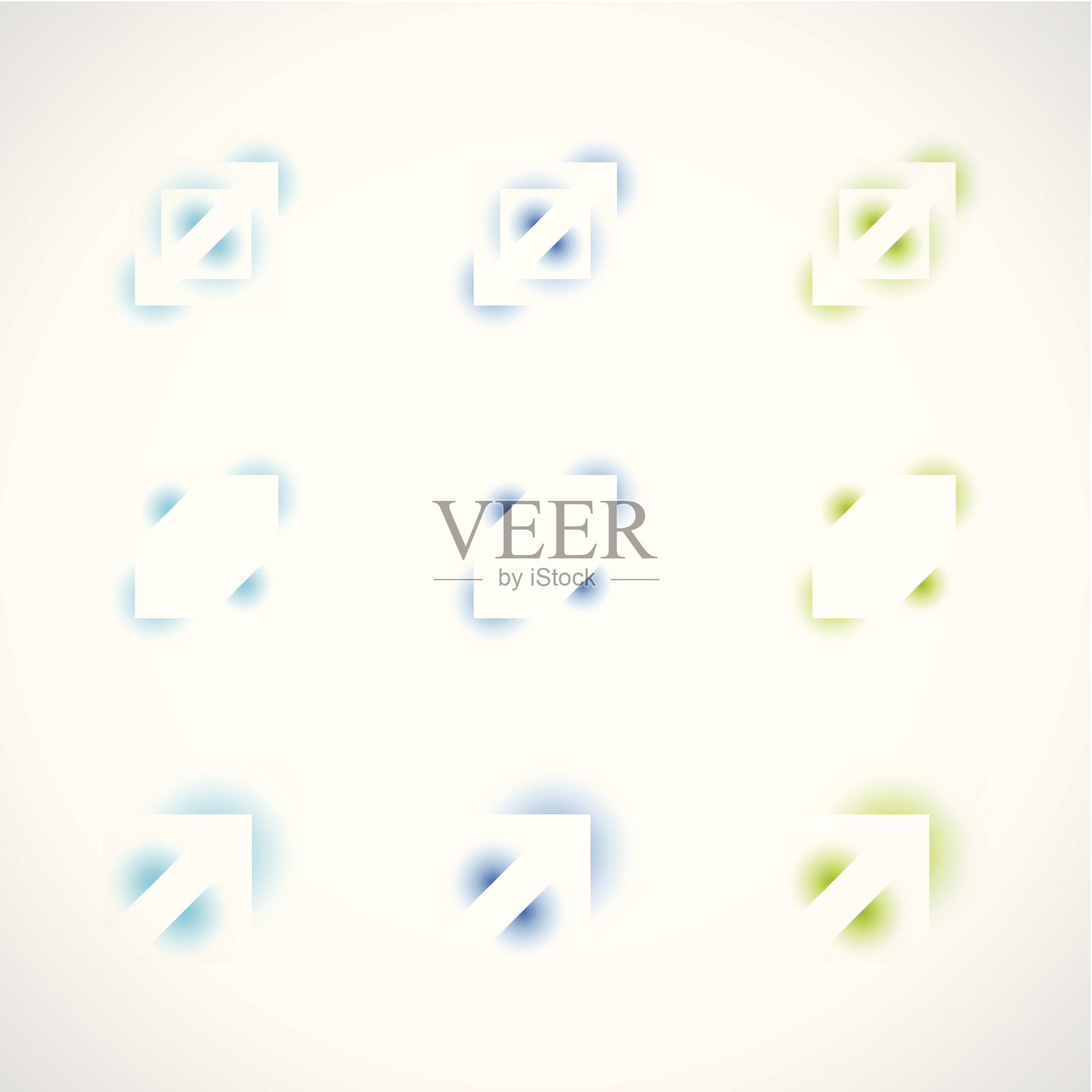 一套抽象的颜色箭头图标的设计图标素材