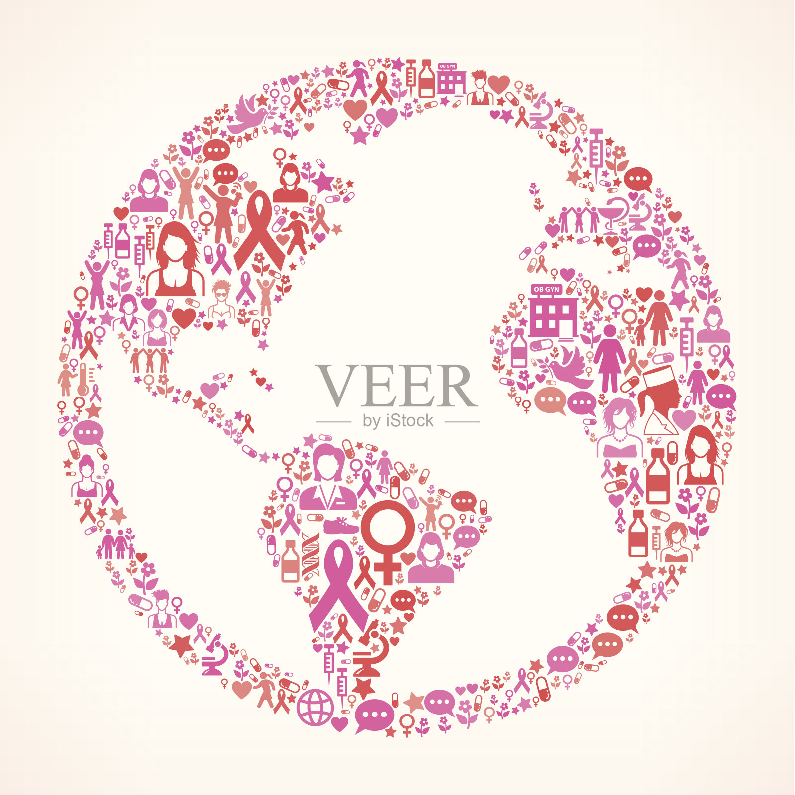 全球乳腺癌意识版权免费载体艺术插画图片素材