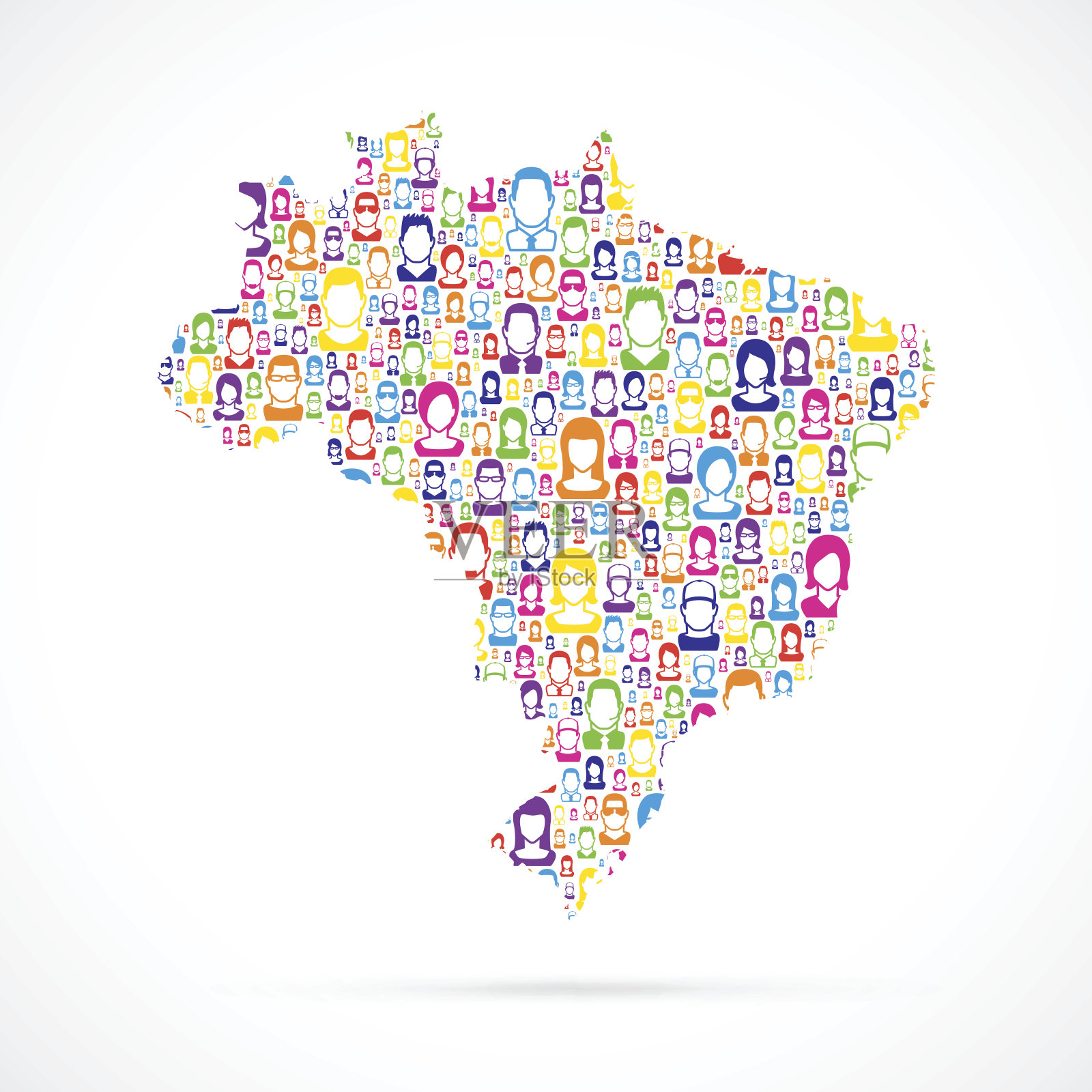 巴西人地图插画图片素材