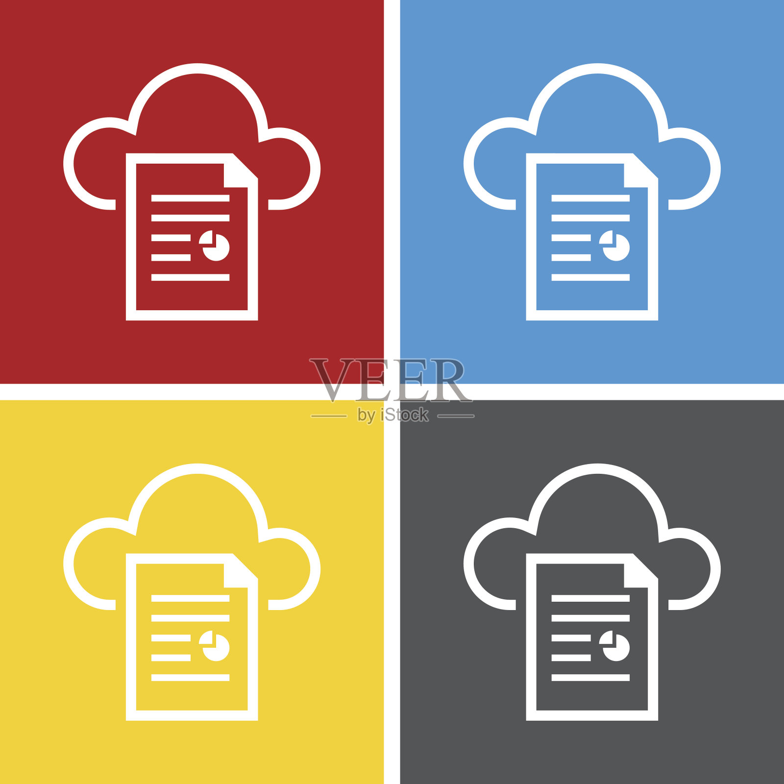 云计算图标上的方形按钮。——SquareSeries插画图片素材