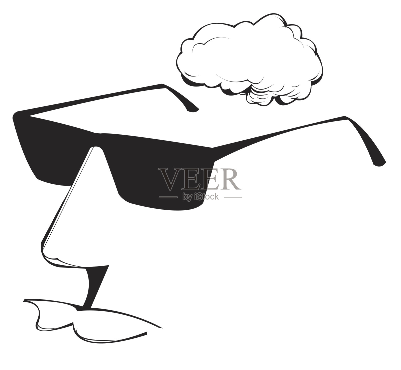 太阳镜与大脑设计元素图片