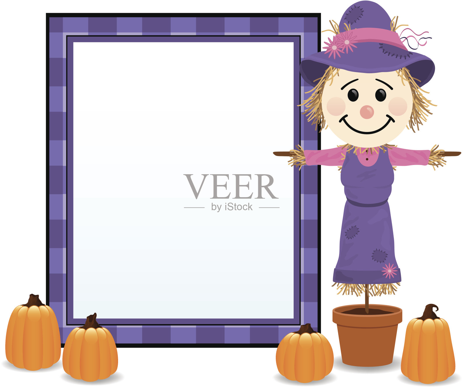 稻草人框架插画图片素材