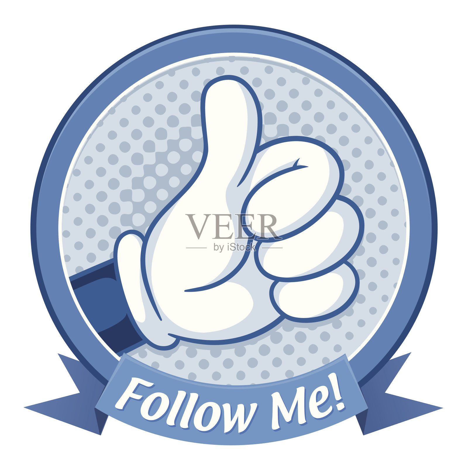 跟我来插画图片素材