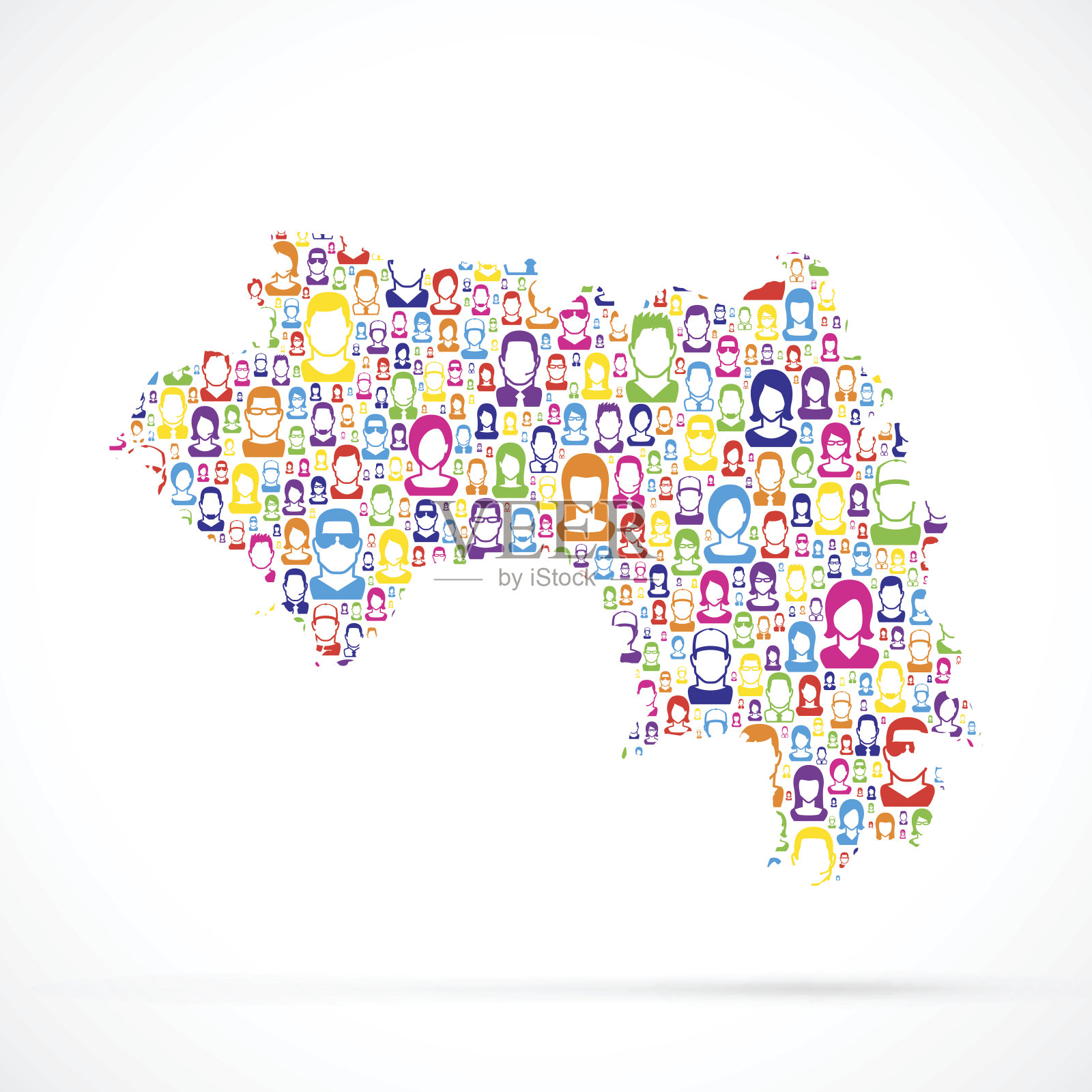 几内亚人地图插画图片素材