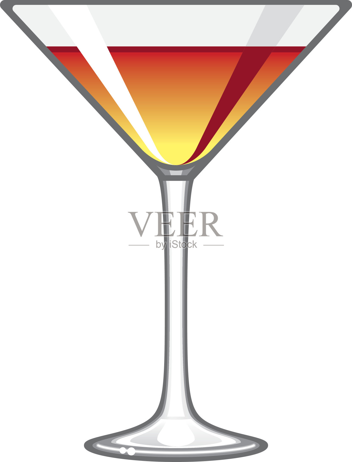 经典曼哈顿马提尼玻璃图标插画图片素材