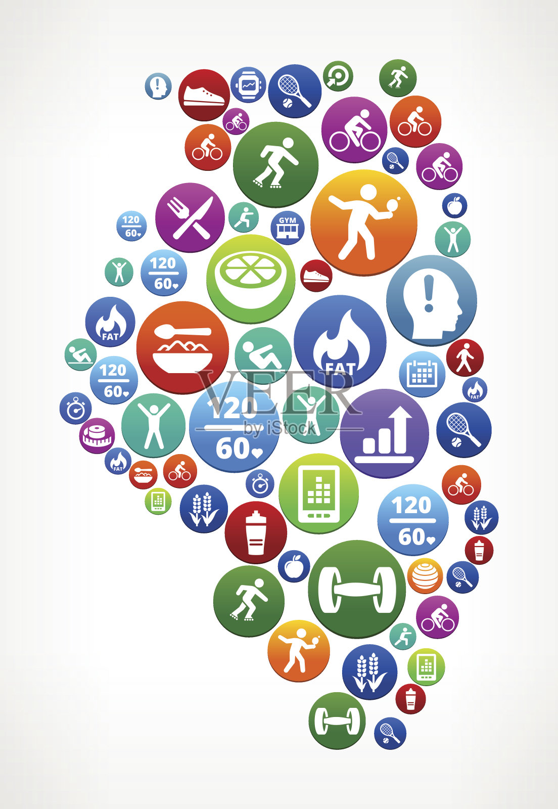 伊利诺斯州健康和饮食矢量按钮模式插画图片素材