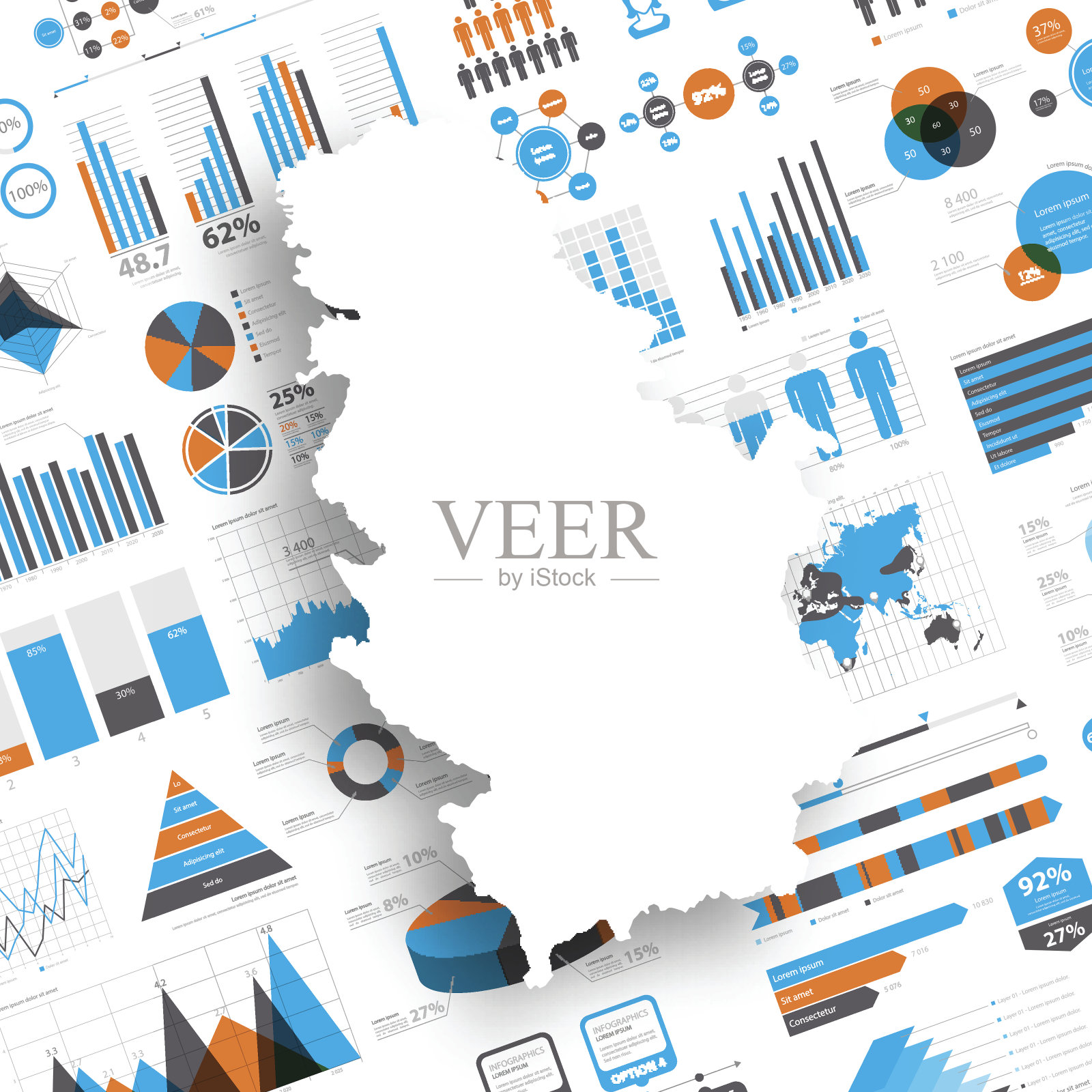 塞尔维亚地图上的信息图背景插画图片素材