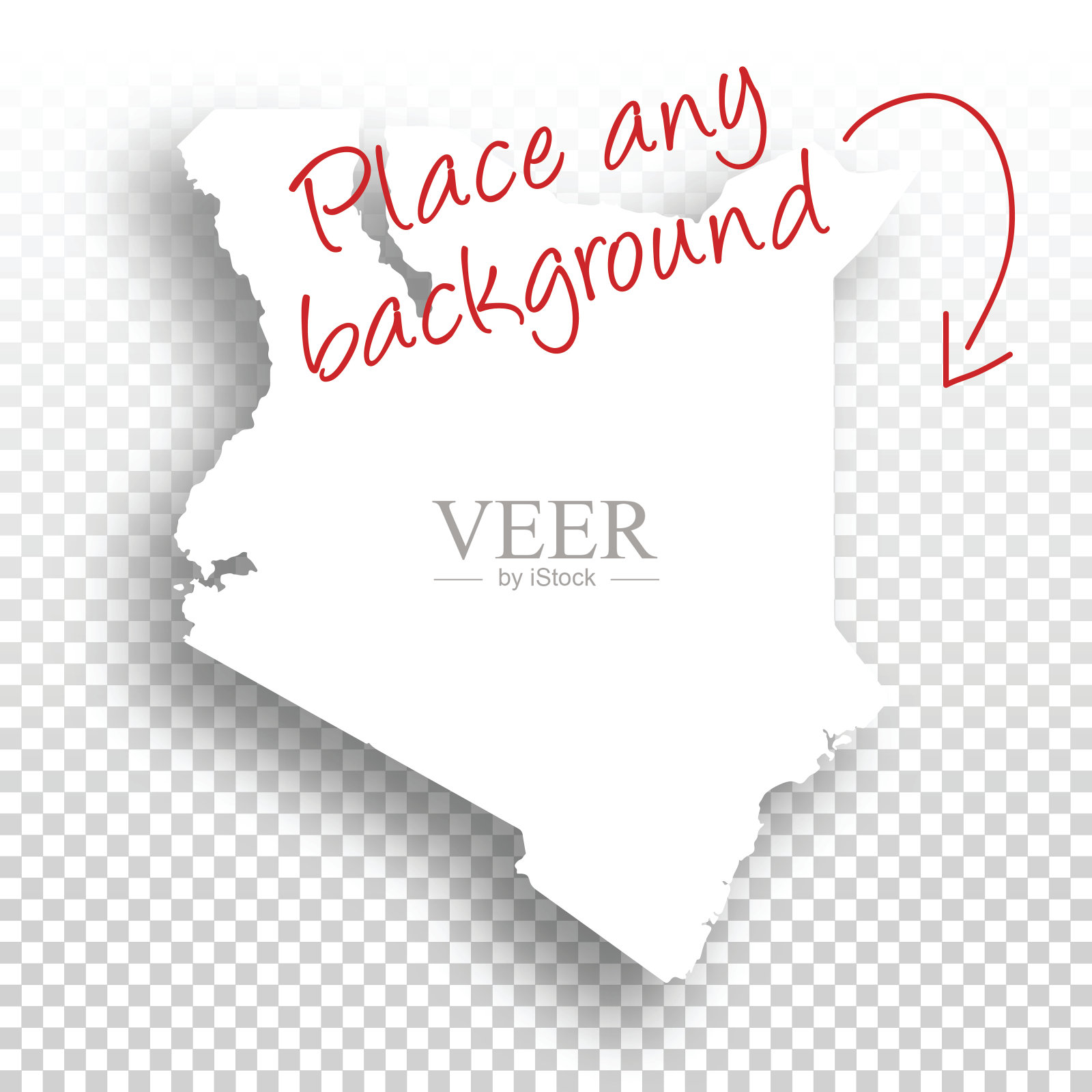 肯尼亚地图设计-空白背景插画图片素材