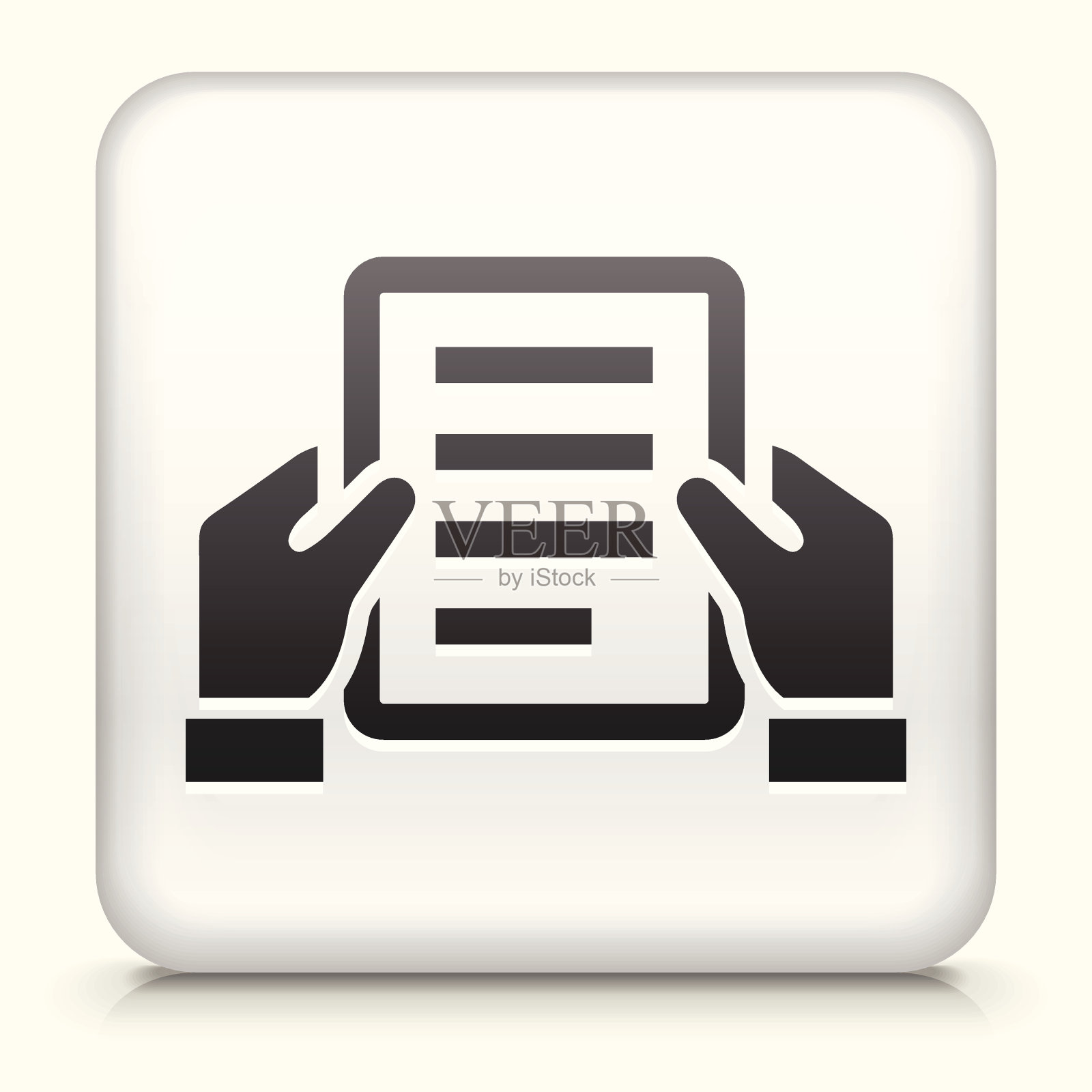 白色方形按钮与最终文件图标插画图片素材