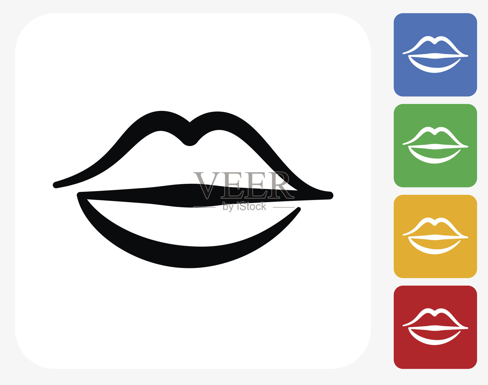 嘴唇图标平面设计插画图片素材