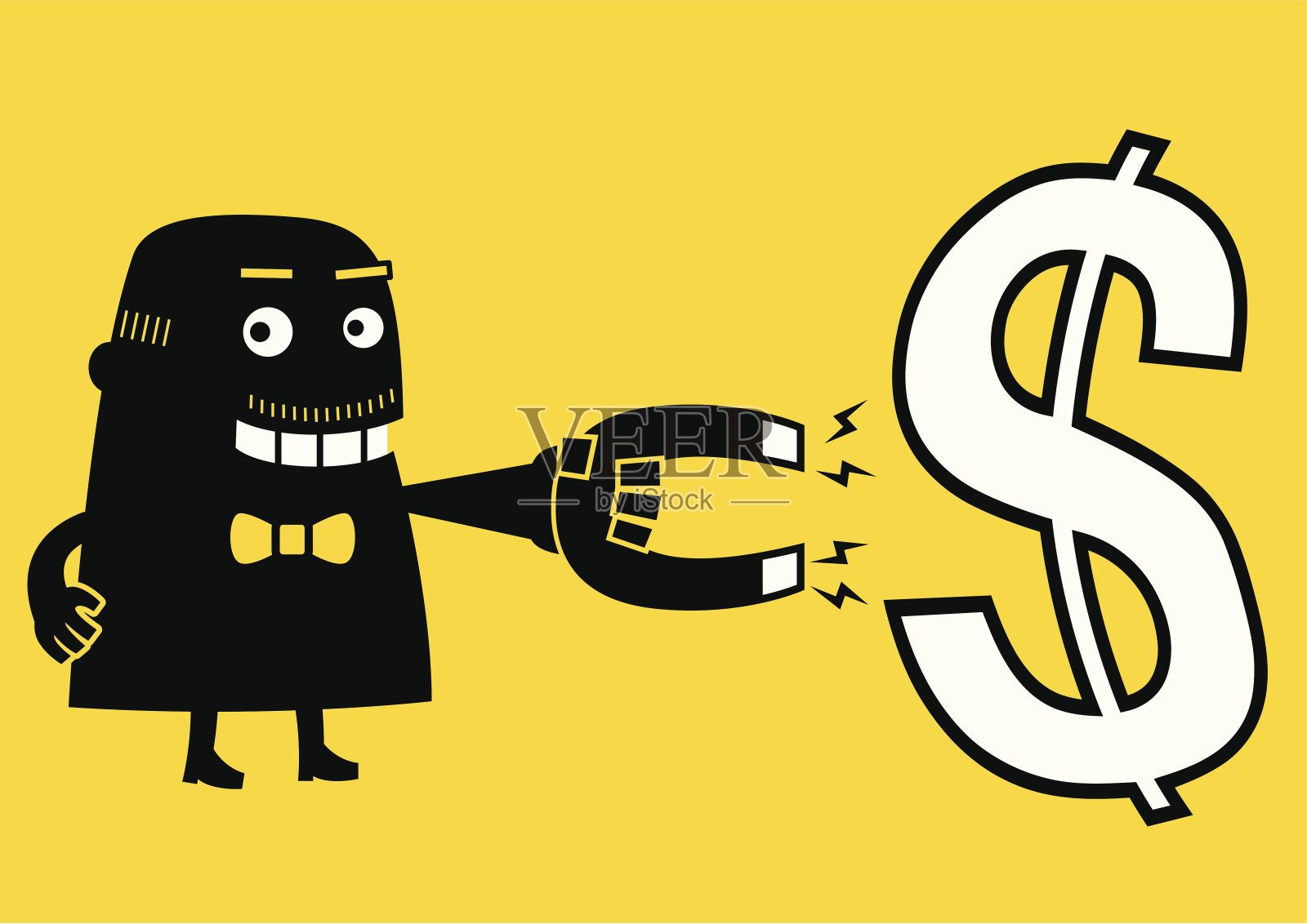 金钱磁铁商人插画图片素材