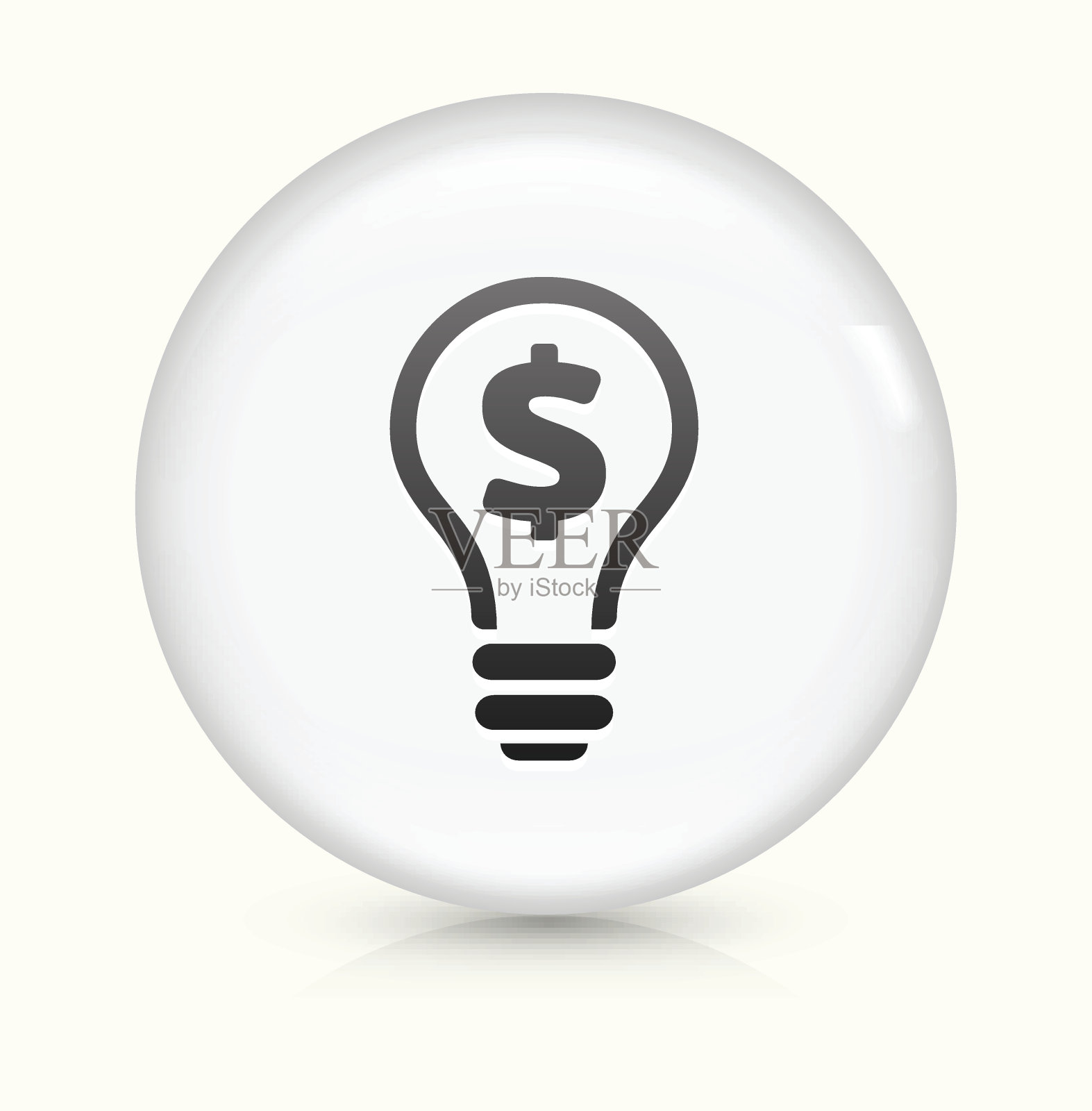 金钱想法图标上白色圆形矢量按钮图标素材