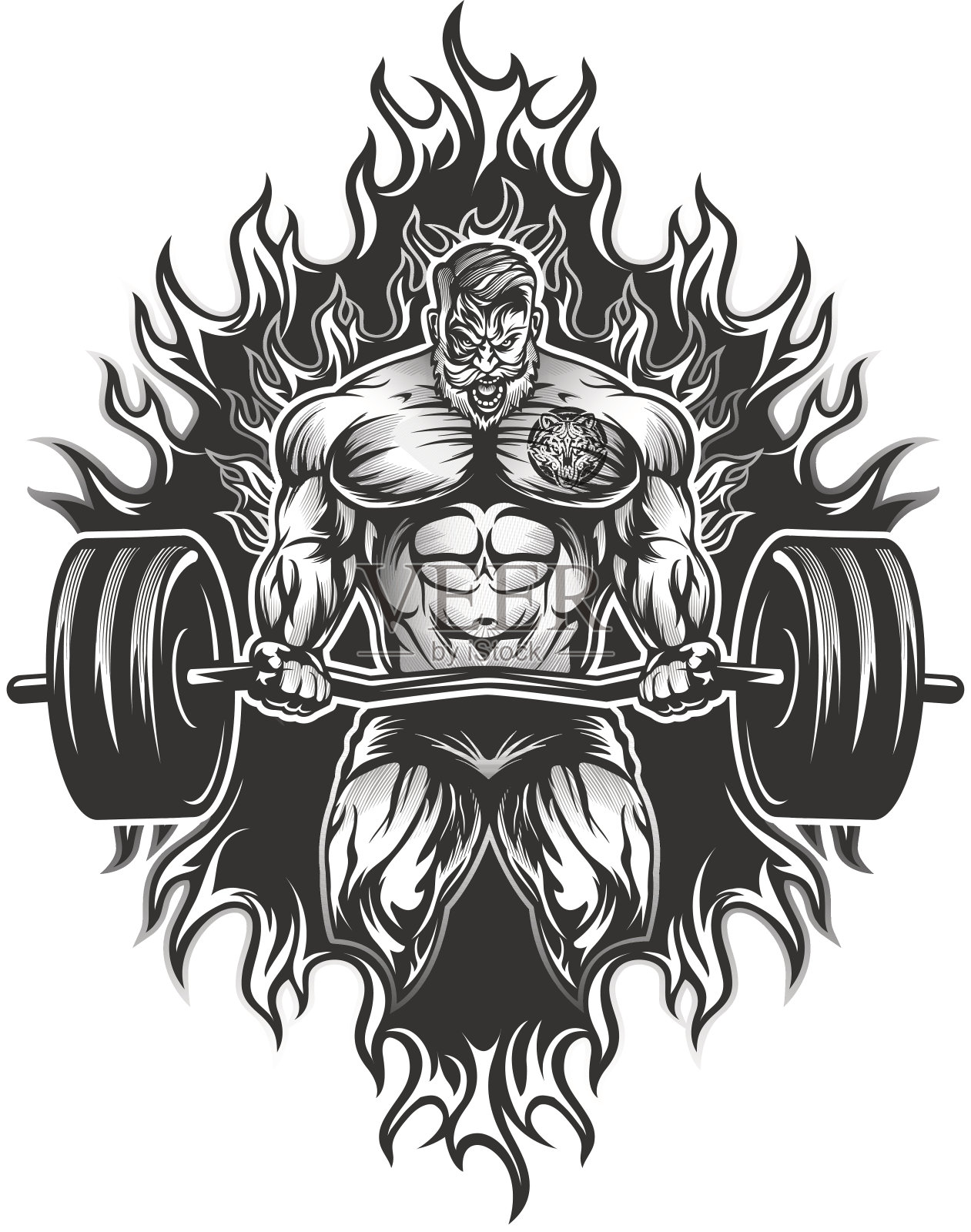 肌肉健美插画图片素材