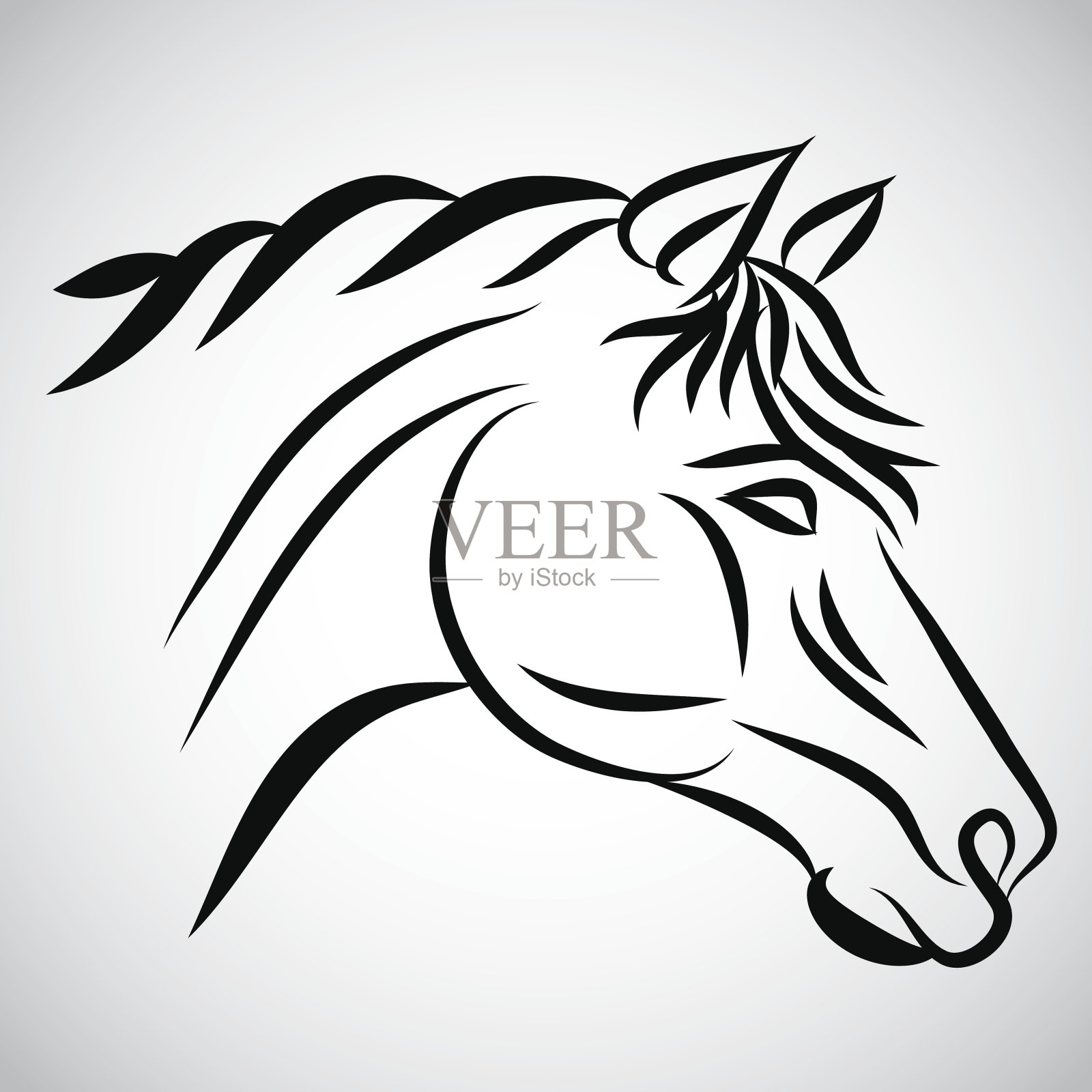 马的头插画图片素材