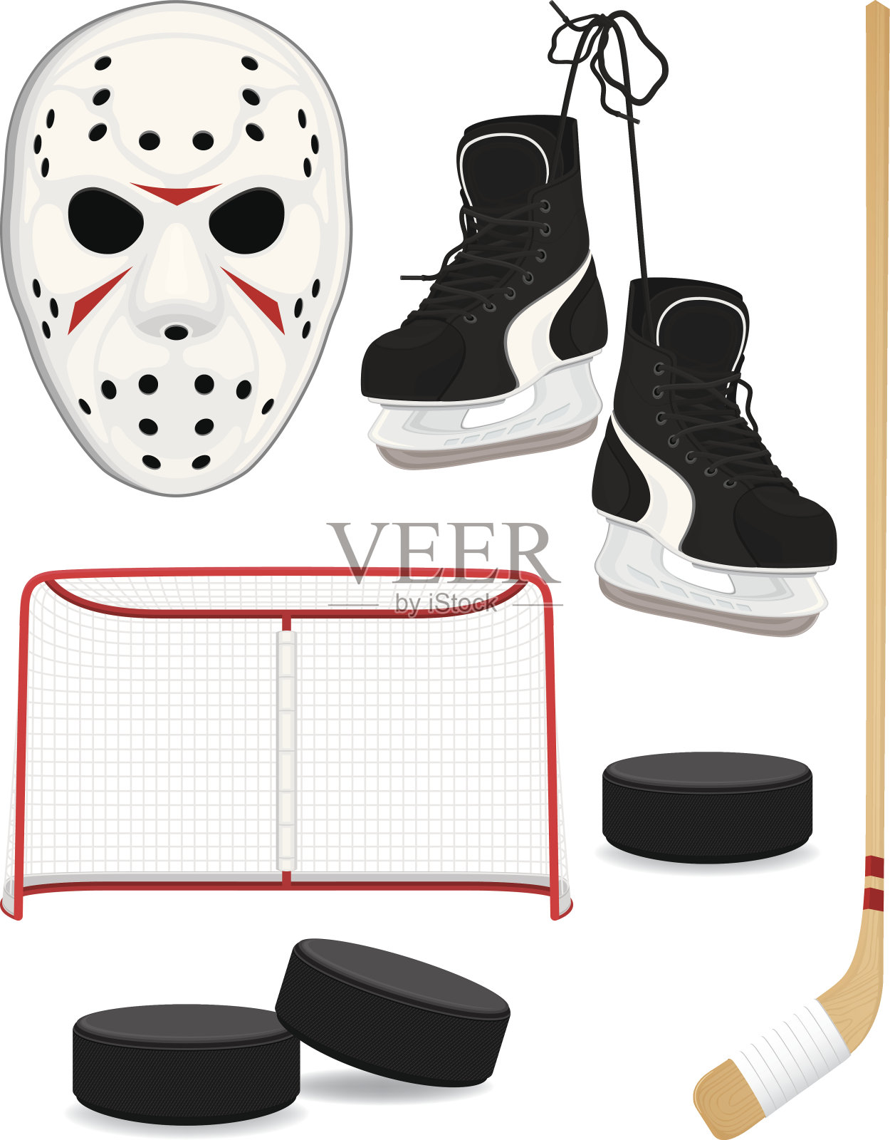 曲棍球齿轮插画图片素材