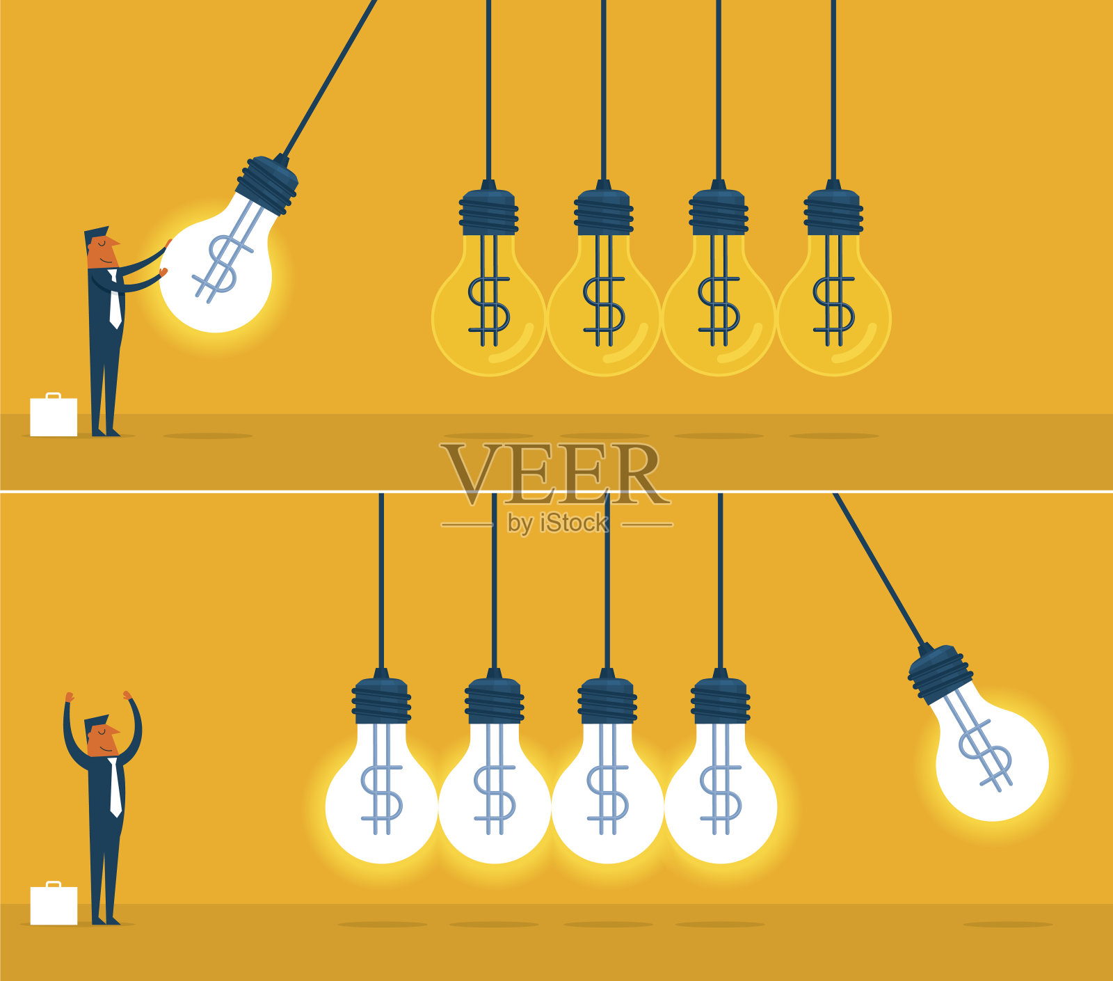 知道牛顿的摇篮插画图片素材