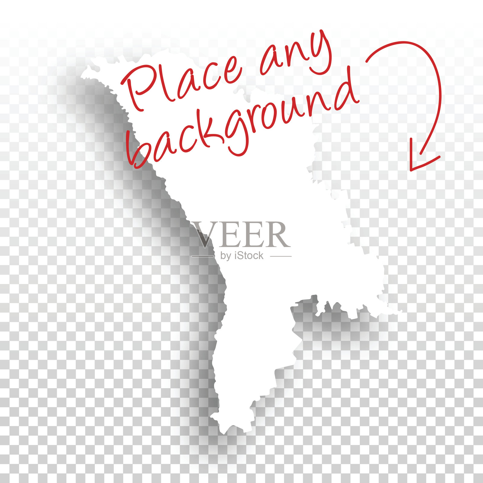 摩尔多瓦地图设计-空白背景插画图片素材