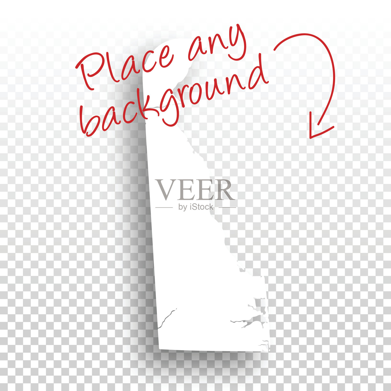 特拉华地图设计-空白背景插画图片素材