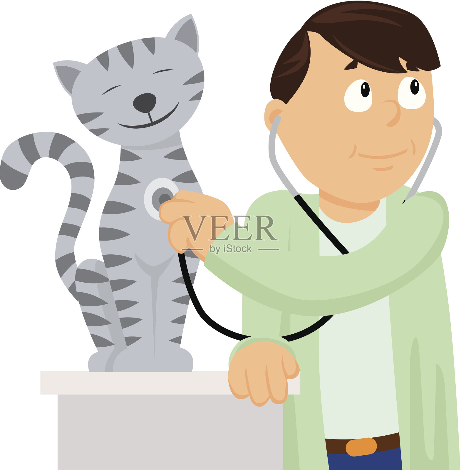 兽医的猫插画图片素材