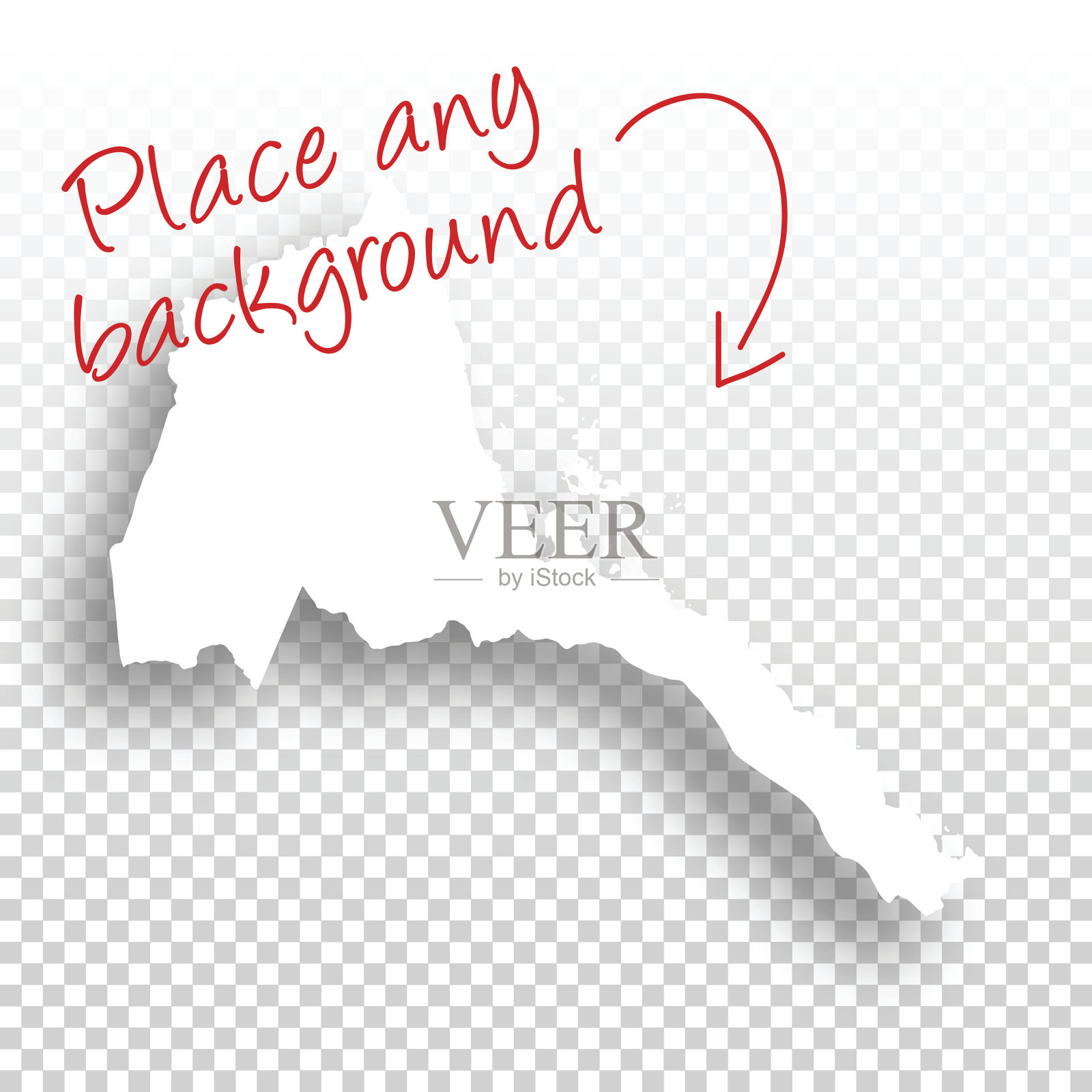 厄立特里亚地图设计-空白背景插画图片素材