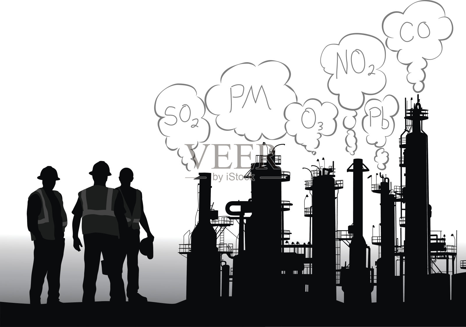标准污染物信息图表插画图片素材