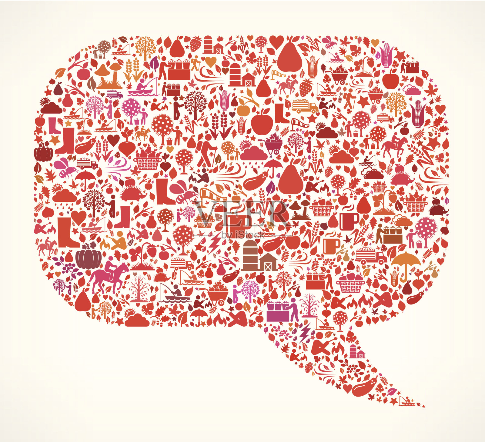 聊天泡沫上的秋天季节版税免费矢量艺术图案插画图片素材