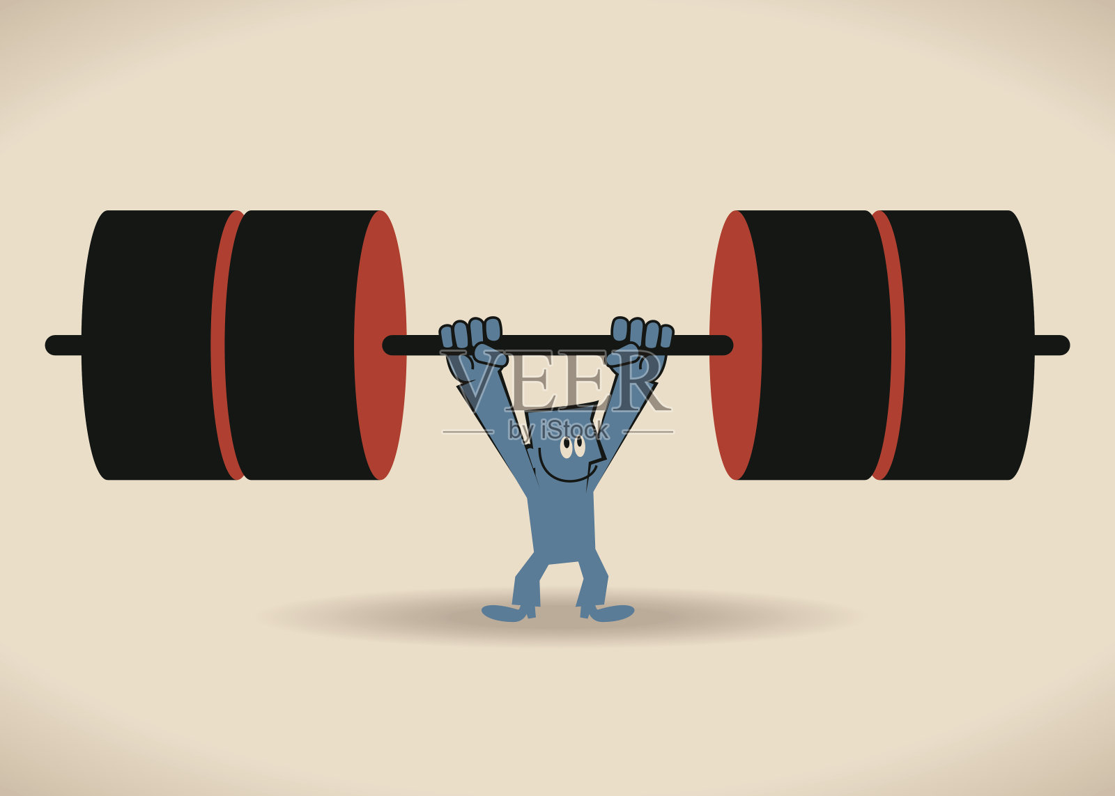 举重商人，举重的壮汉插画图片素材