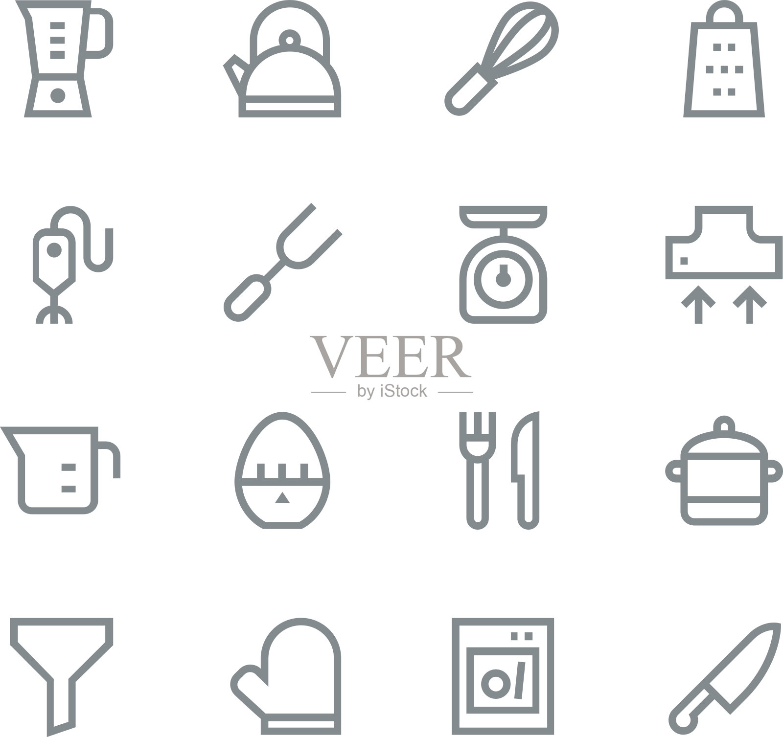 厨房用具图标- line | set 1图标素材